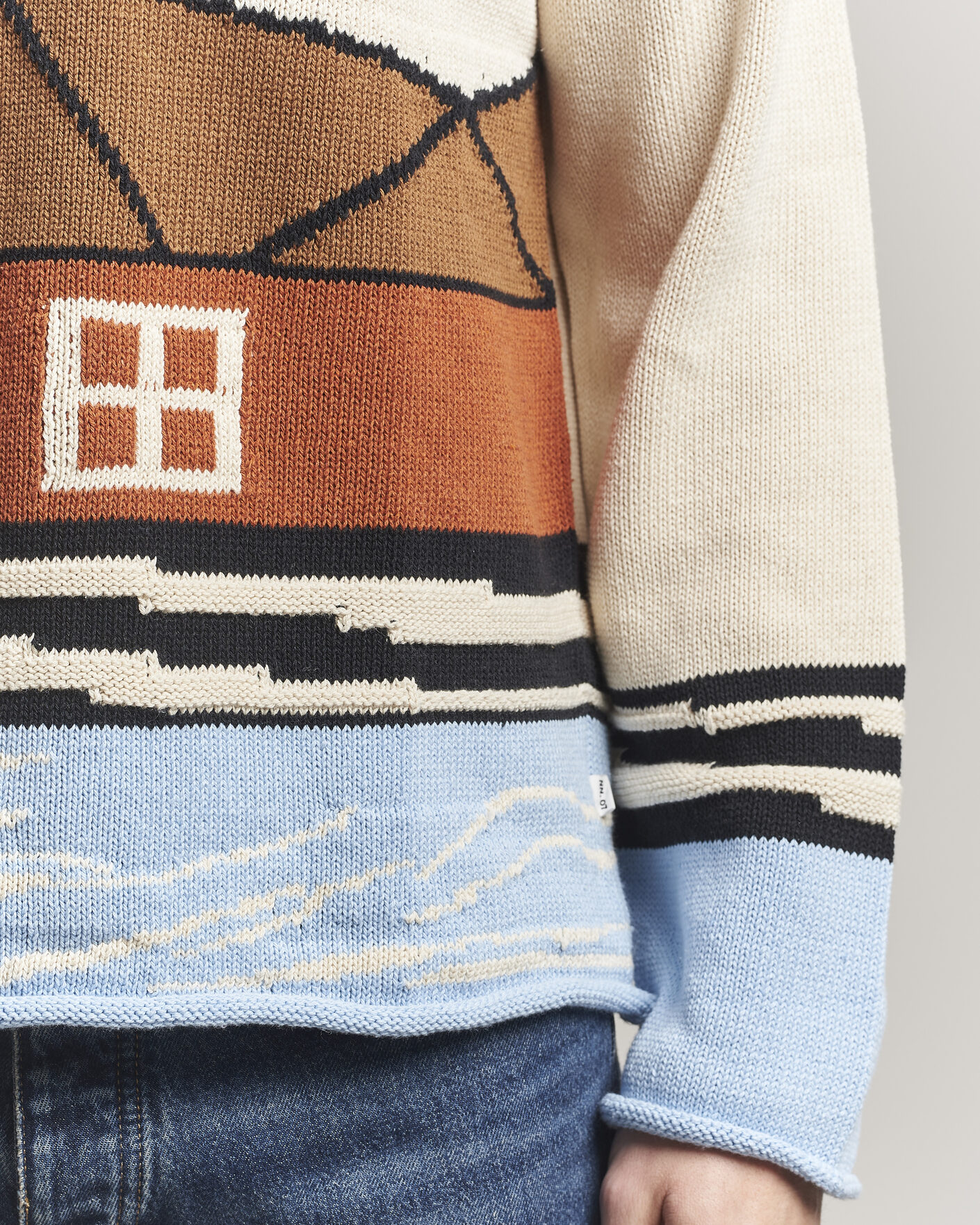 Herre | Trøjer | NN07 | Mikkel Knitted HQ Printed Sweater Multi