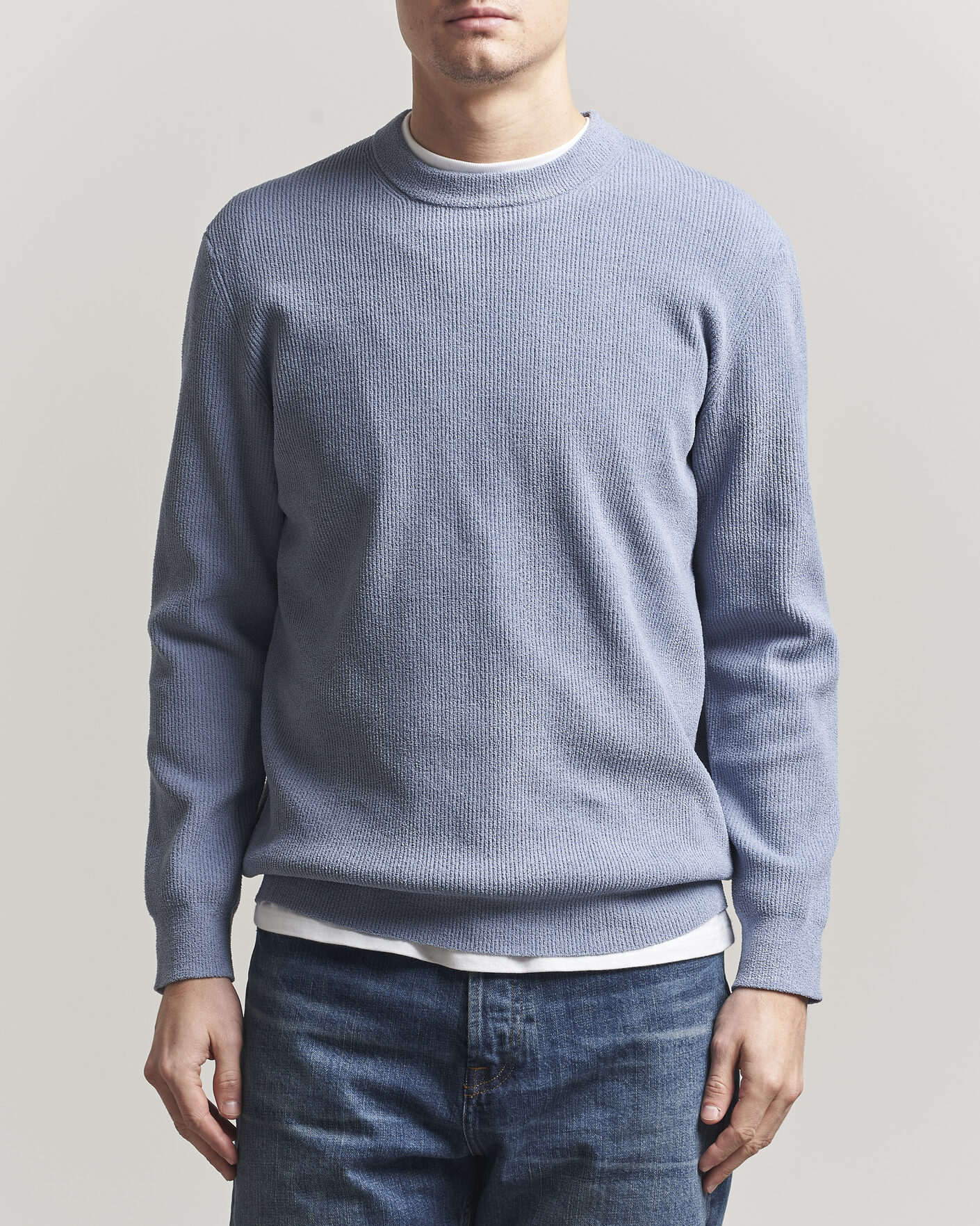 Herre | Trøjer | NN07 | Danny Knitted Sweater Stone Blue