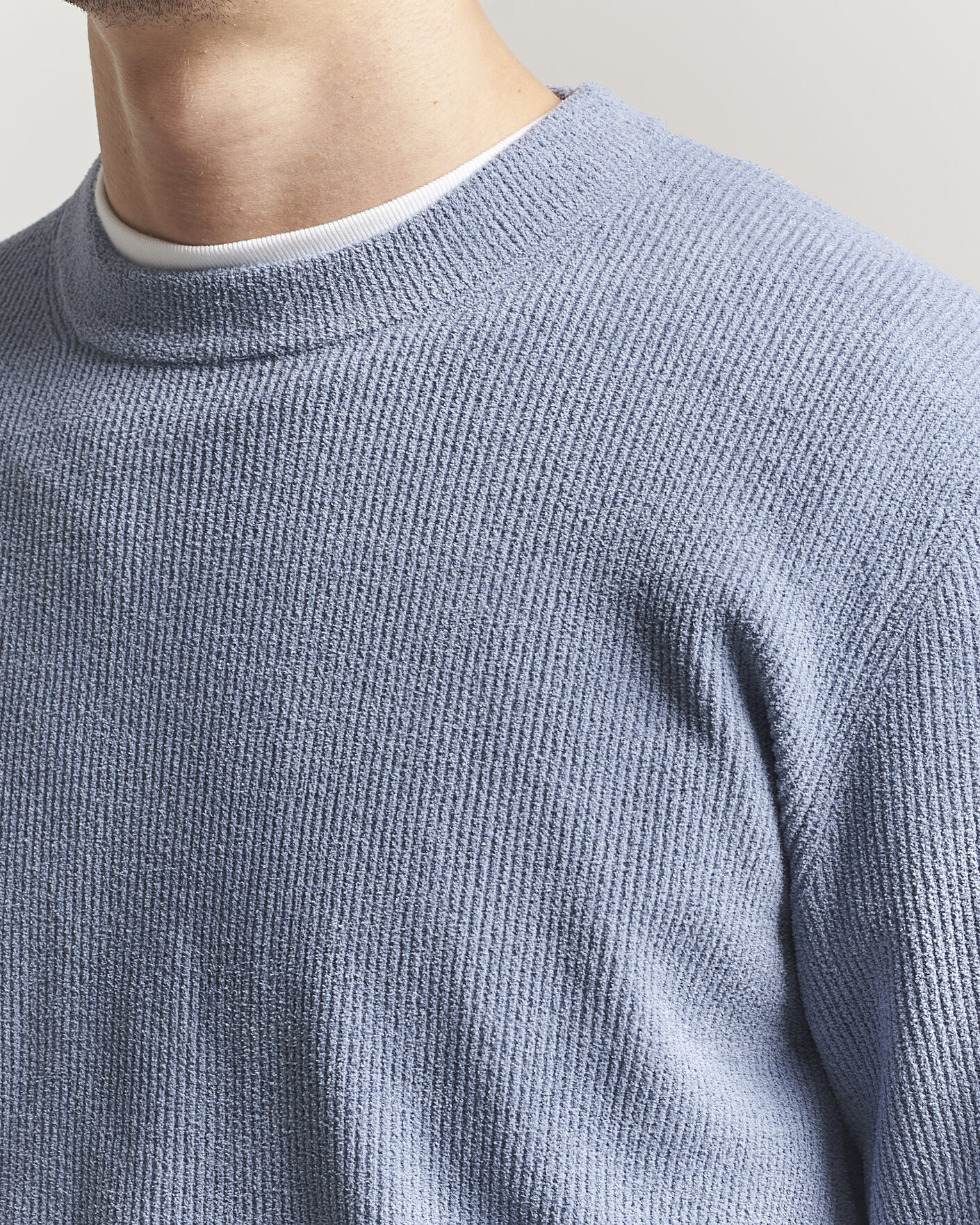 Herre | Trøjer | NN07 | Danny Knitted Sweater Stone Blue