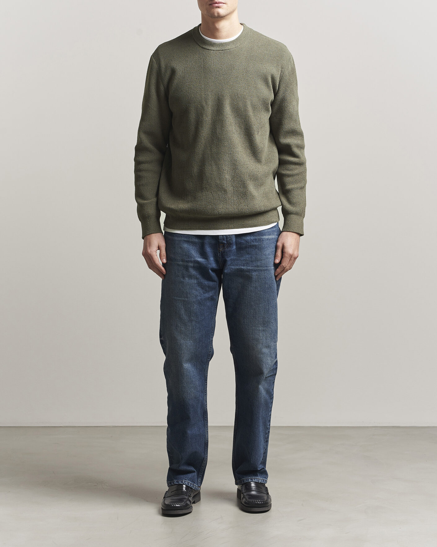 Herre | Trøjer | NN07 | Danny Knitted Sweater Capers Green