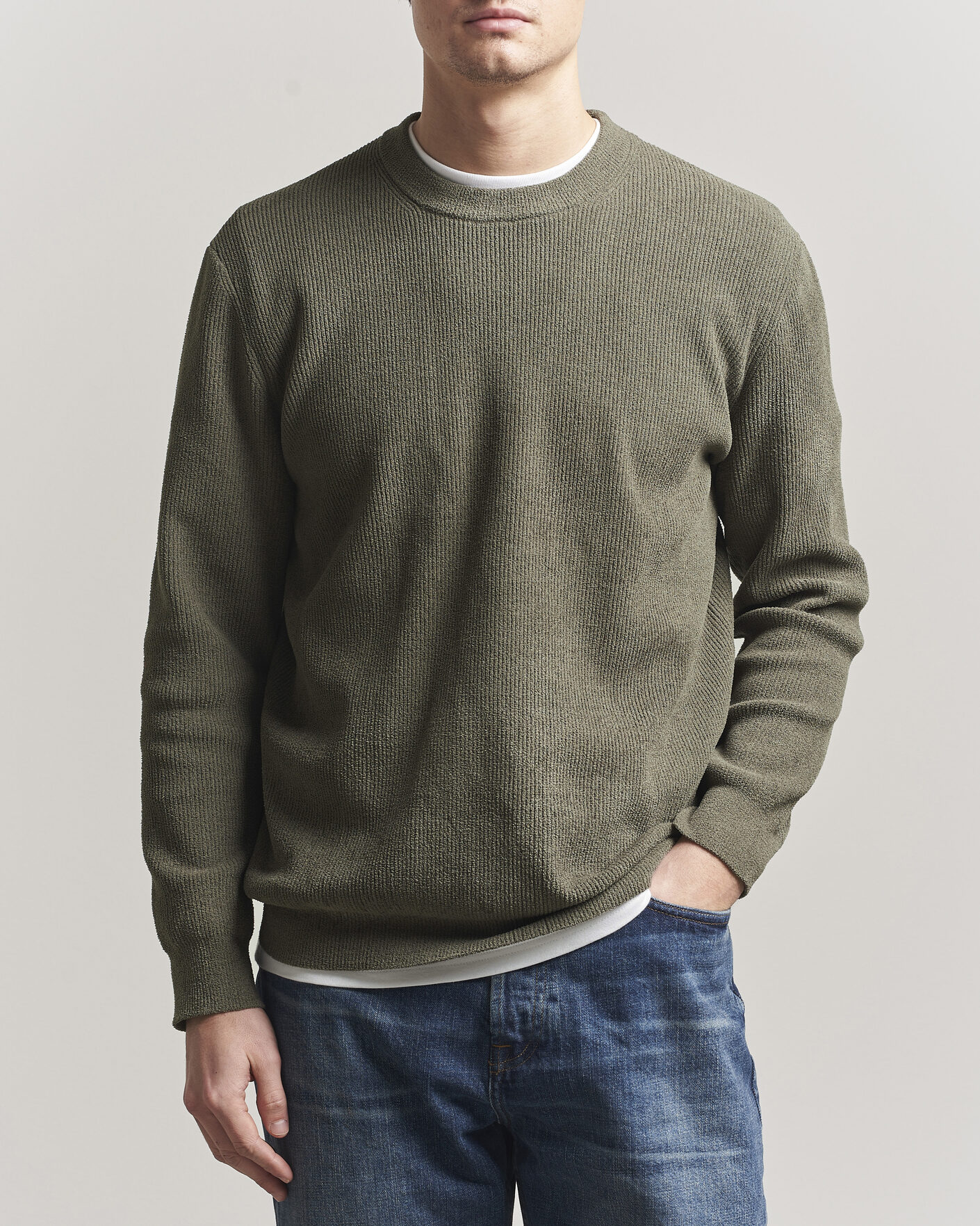 Herre | Trøjer | NN07 | Danny Knitted Sweater Capers Green