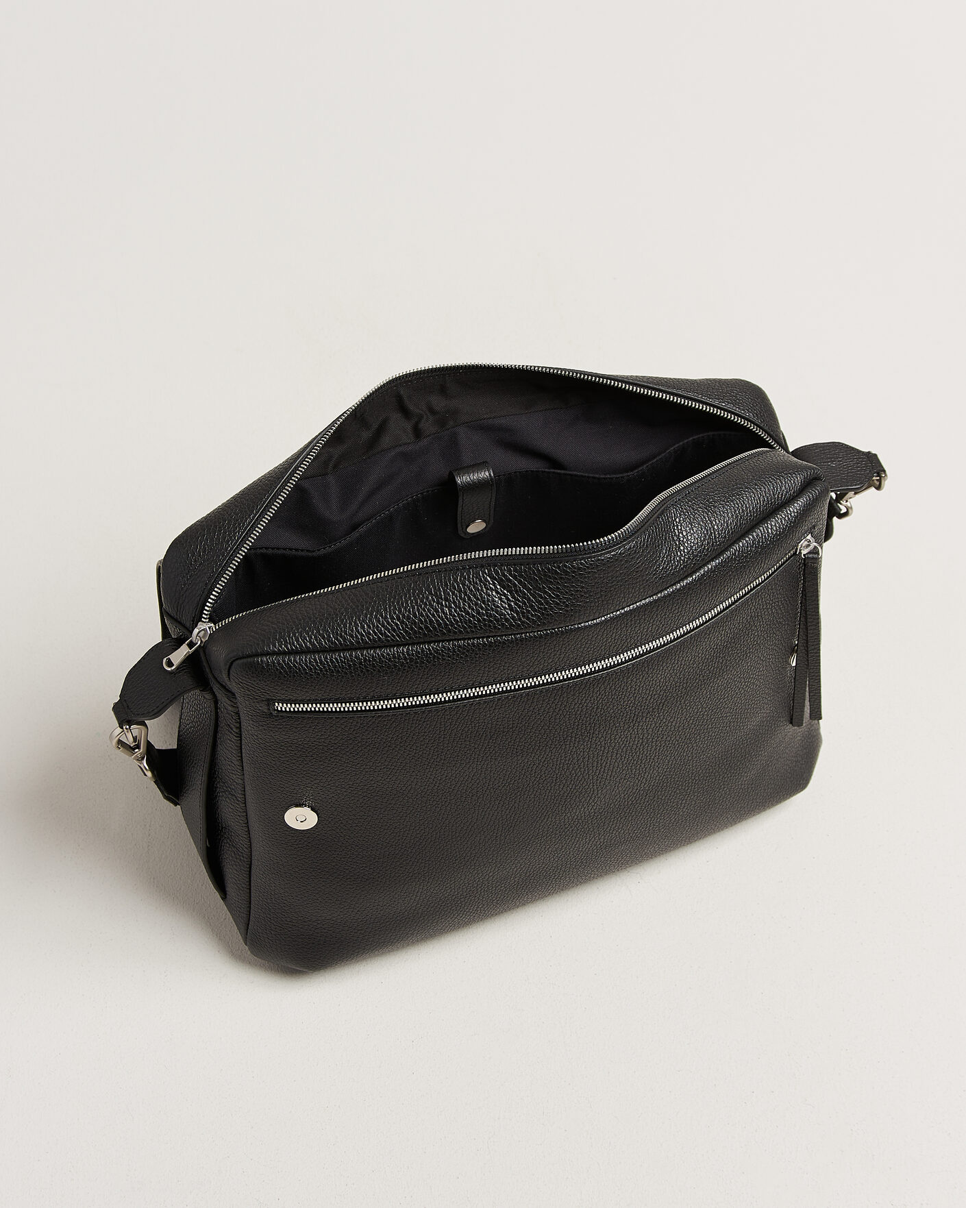 Herre | Tasker | NN07 | Port Satchel Grained Leather Briefcase Black