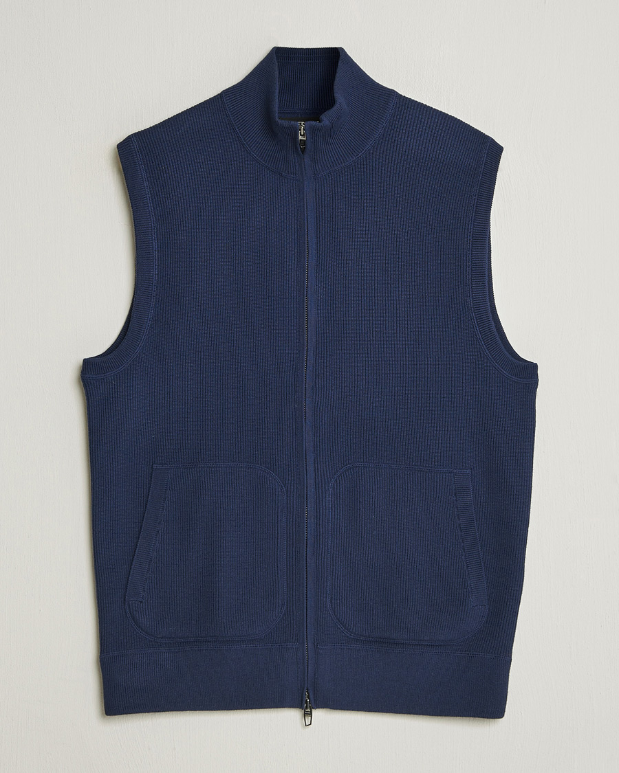 Herre | Trøjer | RLX Ralph Lauren | Cotton Coolmax Mockneck Vest Refined Navy