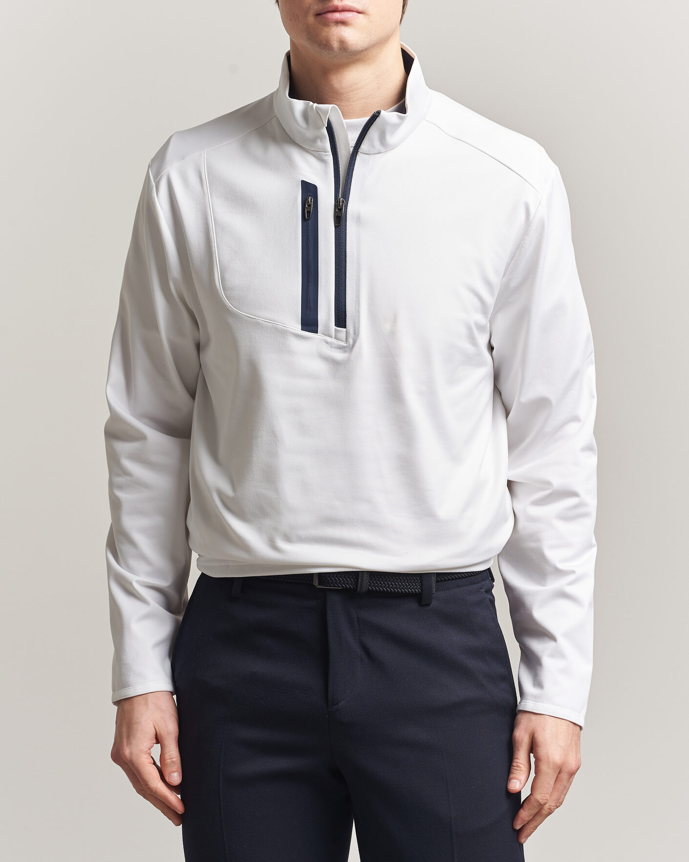 Herre | Golftøj | RLX Ralph Lauren | Luxury Jersey Half Zip Ceramic White