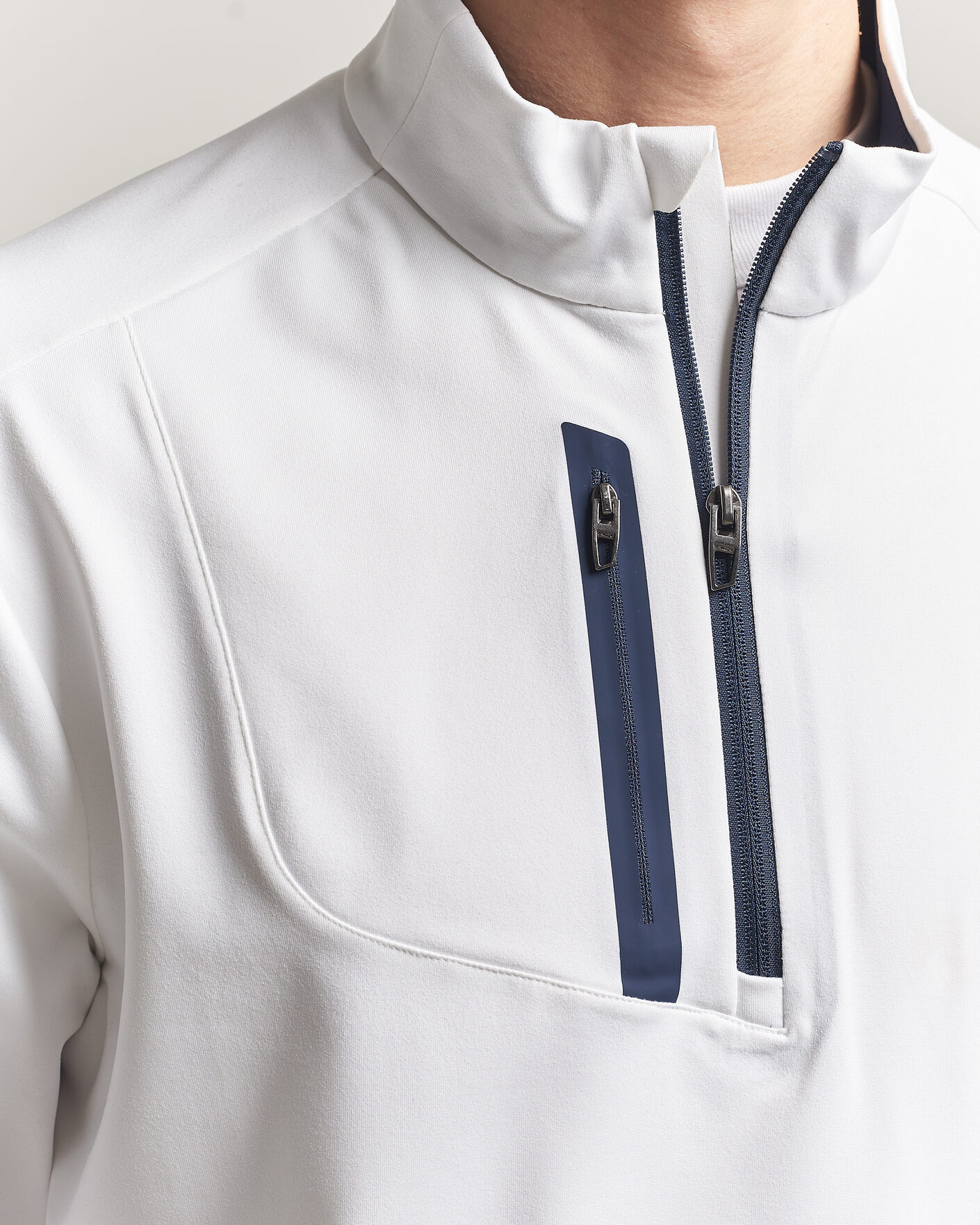 Herre | Trøjer | RLX Ralph Lauren | Luxury Jersey Half Zip Ceramic White