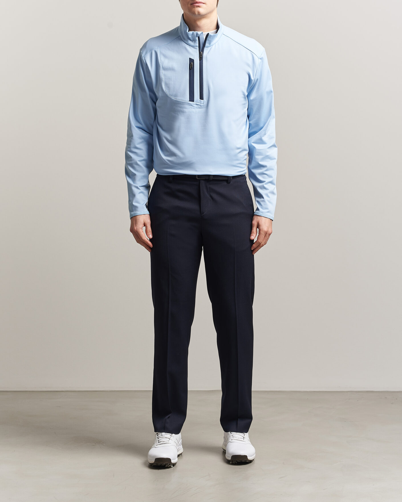 Herre | Trøjer | RLX Ralph Lauren | Luxury Jersey Half Zip Office Blue