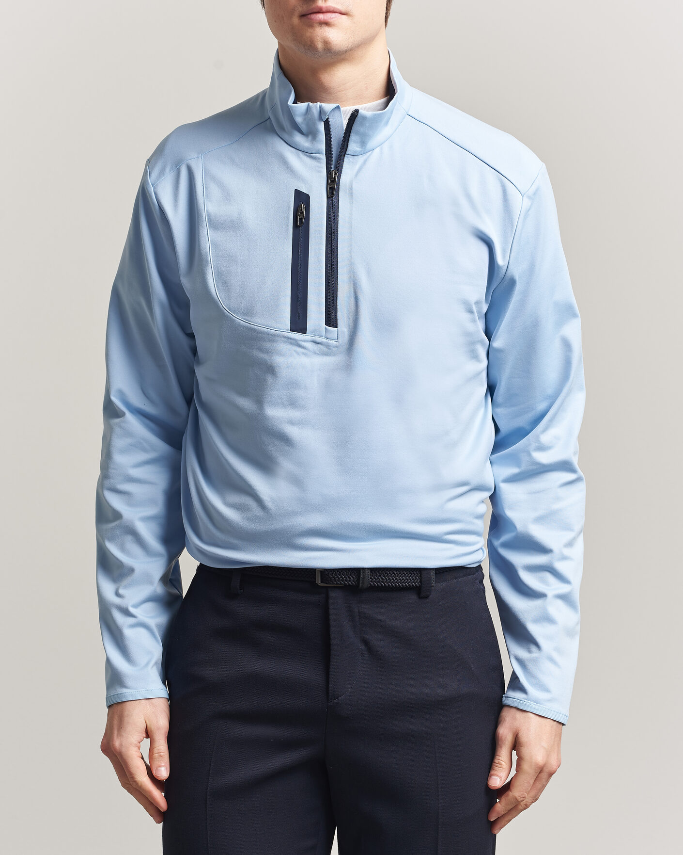 Herre | Trøjer | RLX Ralph Lauren | Luxury Jersey Half Zip Office Blue