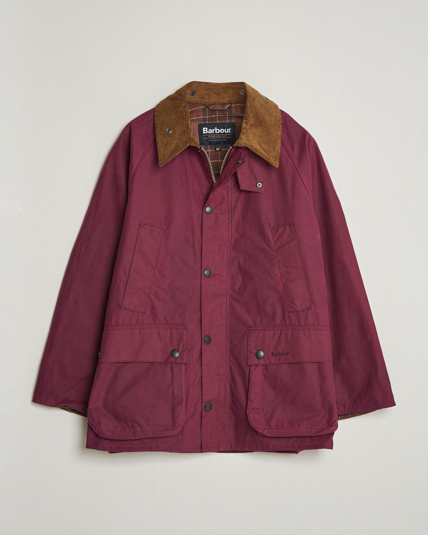 Herre | Jakker | Barbour Heritage | Oversize Bedale Wax Jacket Wine