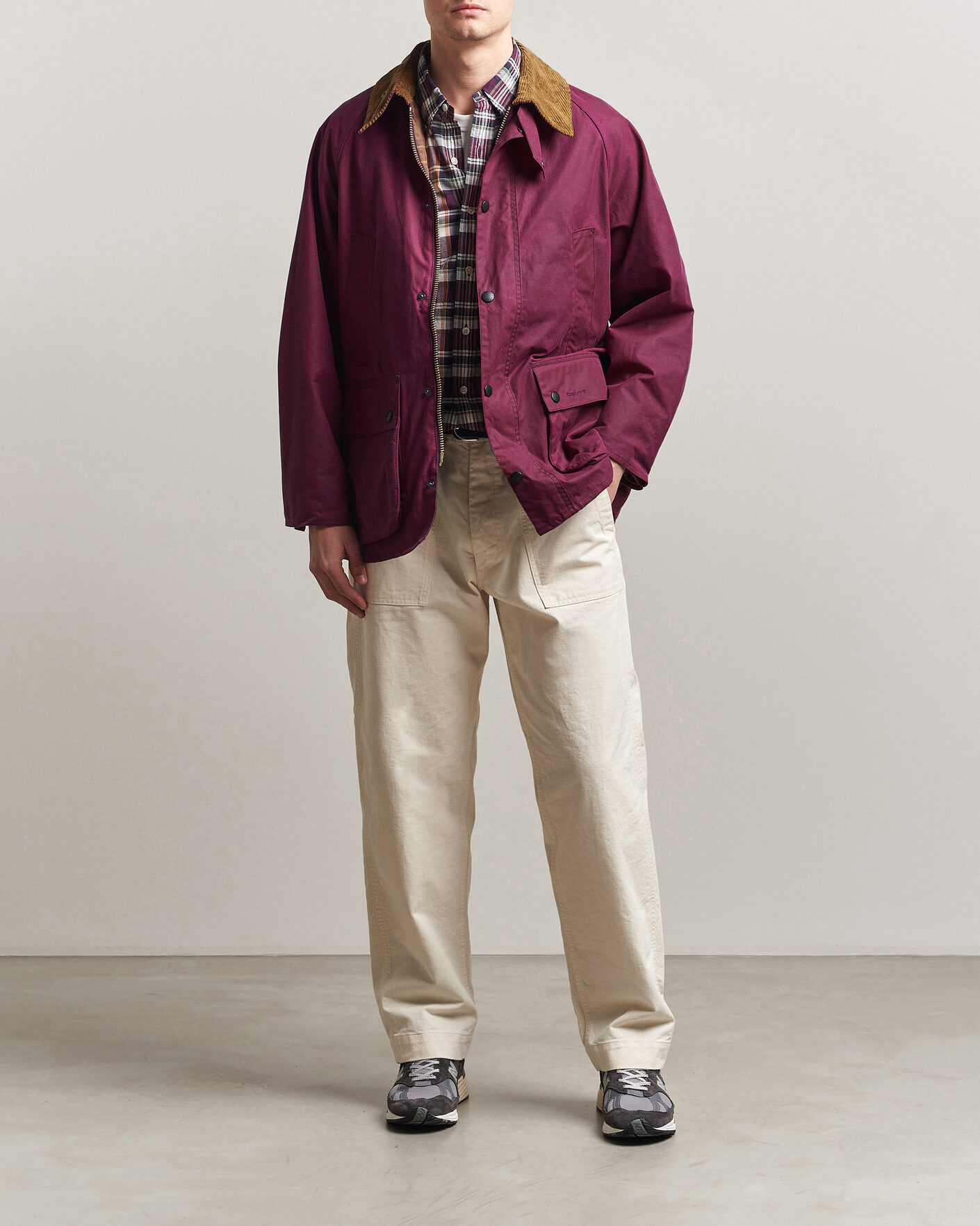 Herre | Jakker | Barbour Heritage | Oversize Bedale Wax Jacket Wine