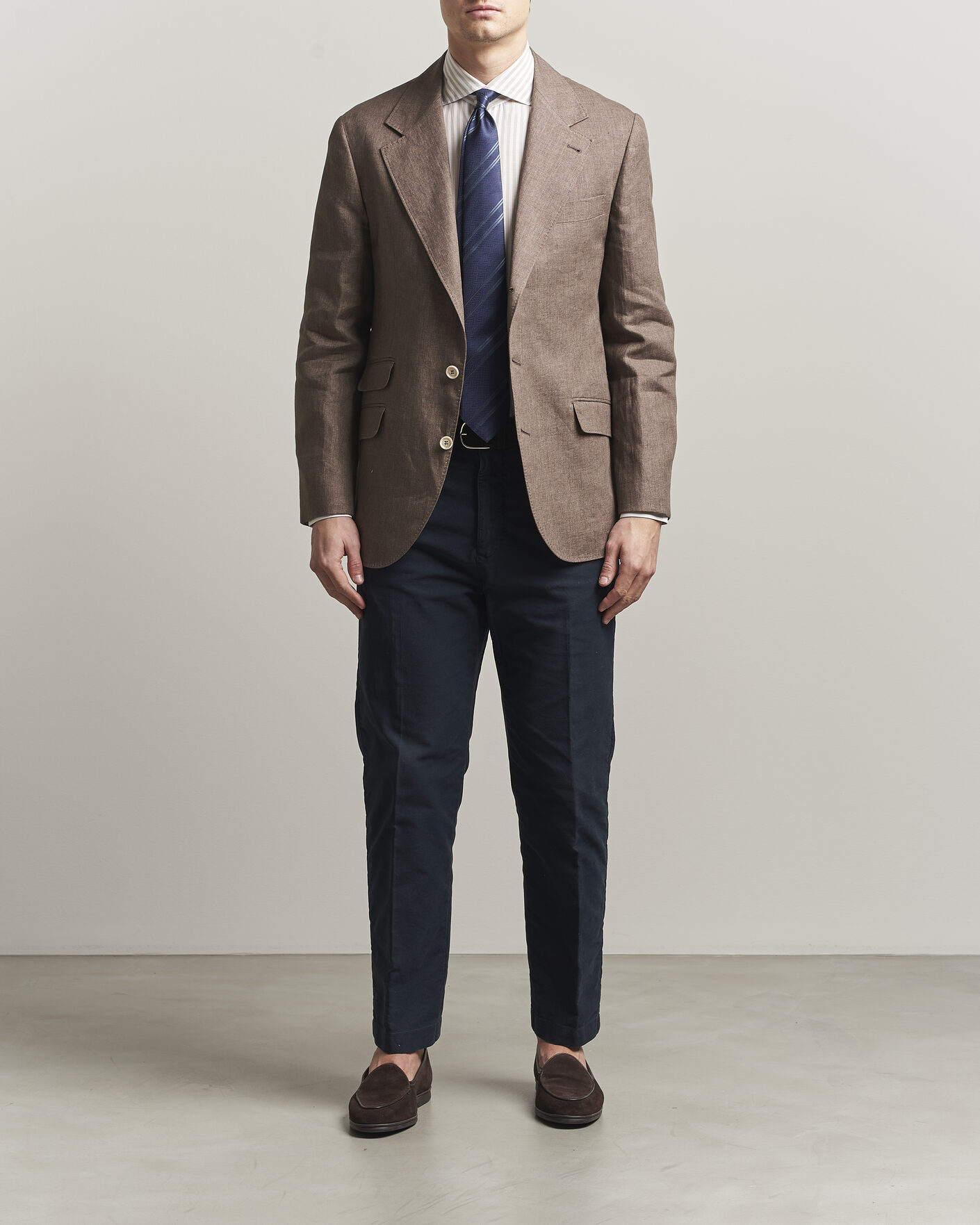 Herre | Blazere & jakker | Brunello Cucinelli | Linen Blazer Dark Brown