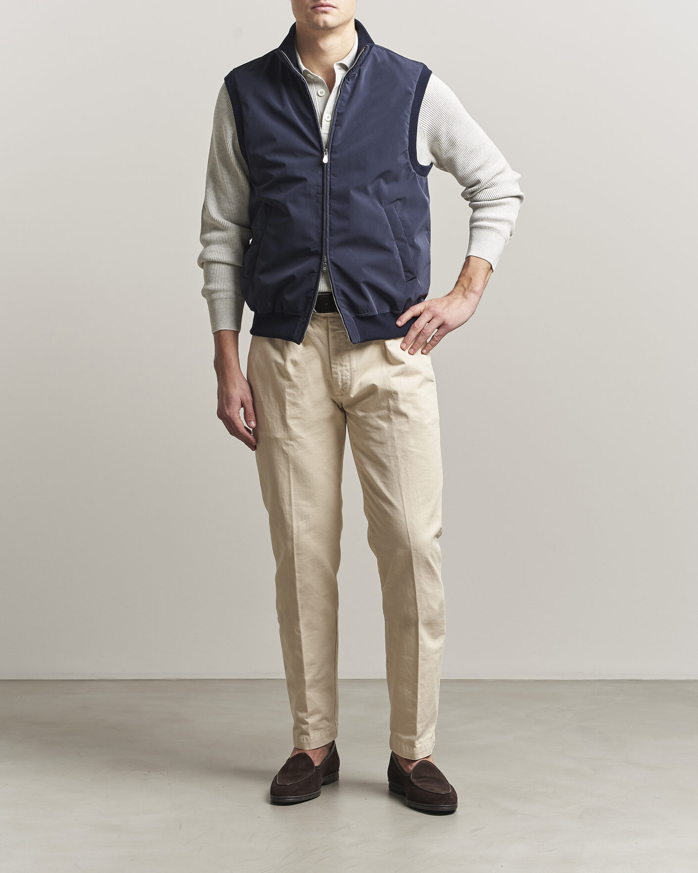Herre | Veste | Brunello Cucinelli | Nylon Padded Gilet Navy