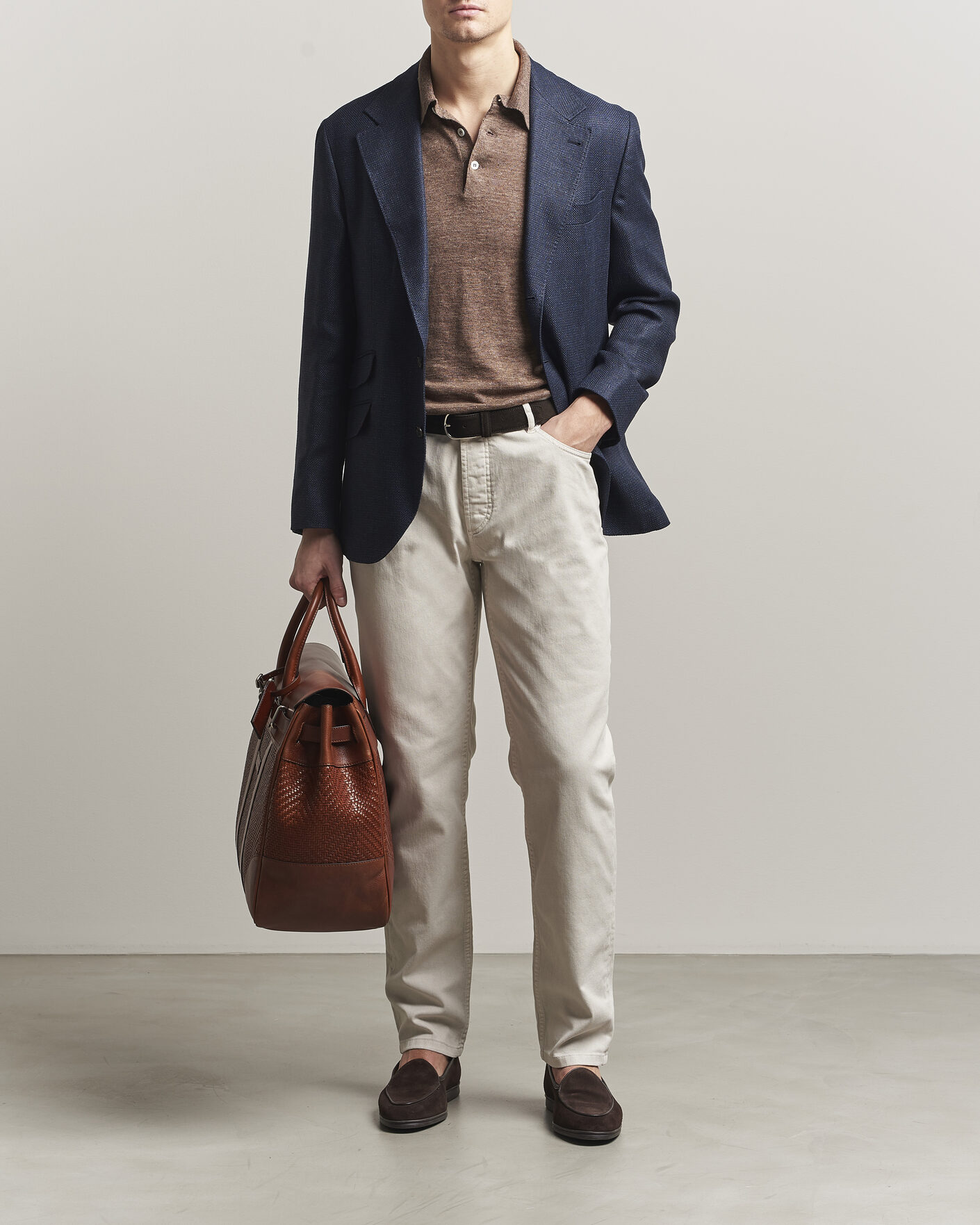 Herre | Bukser | Brunello Cucinelli | Traditional Fit Bull Denim Pants Light Beige