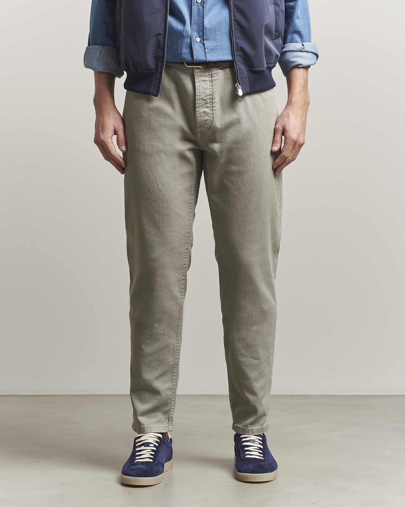 Herre | Bukser | Brunello Cucinelli | Traditional Fit Bull Denim Pants Olive