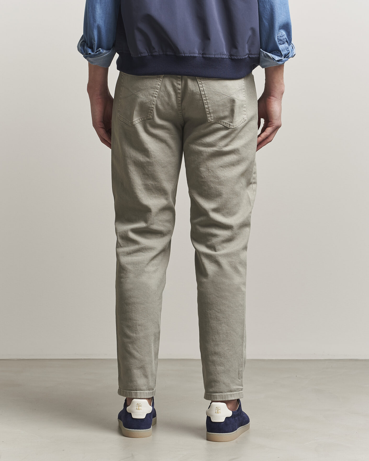 Herre | Bukser | Brunello Cucinelli | Traditional Fit Bull Denim Pants Olive