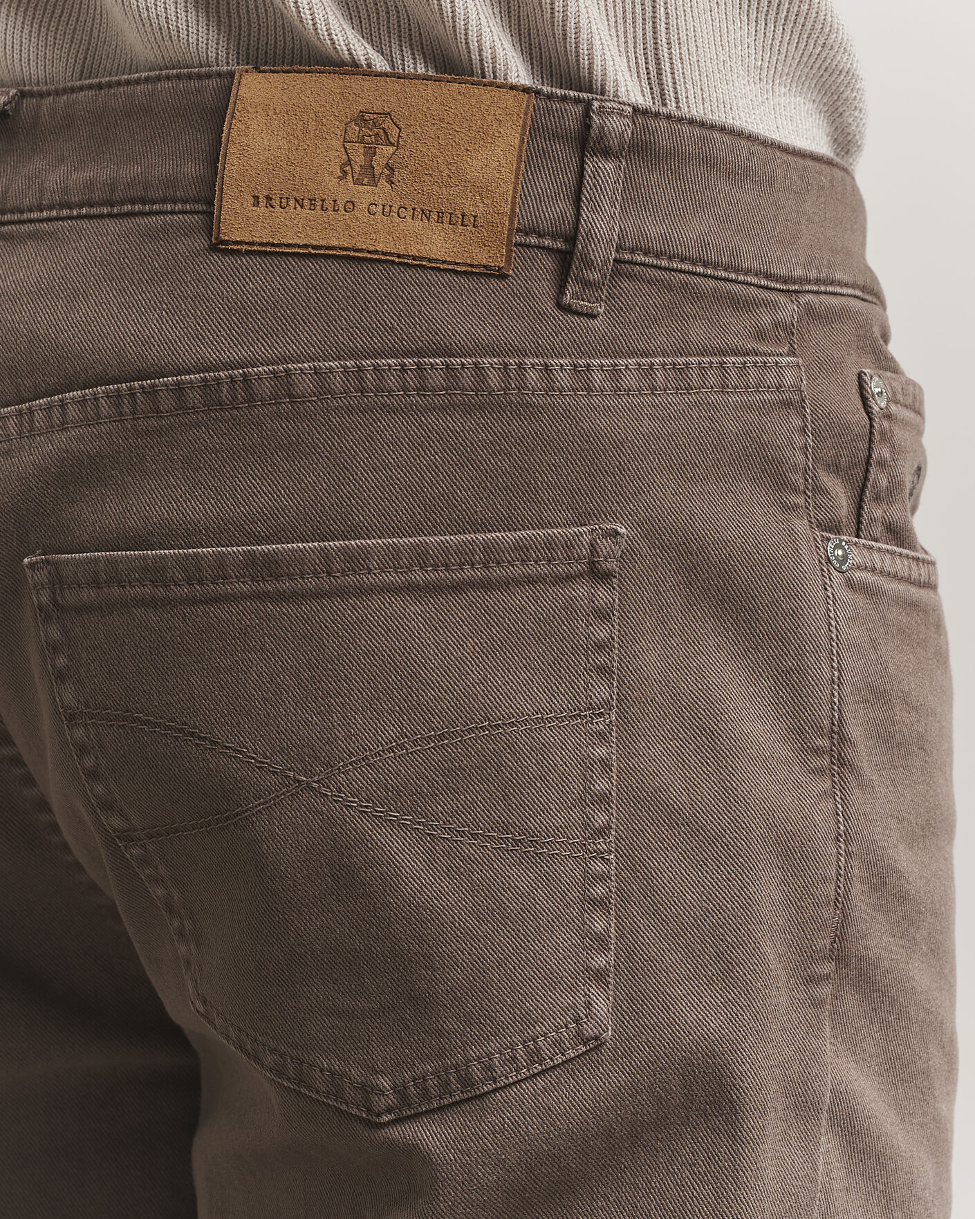 Herre | Bukser | Brunello Cucinelli | Traditional Fit Bull Denim Pants Dark Brown