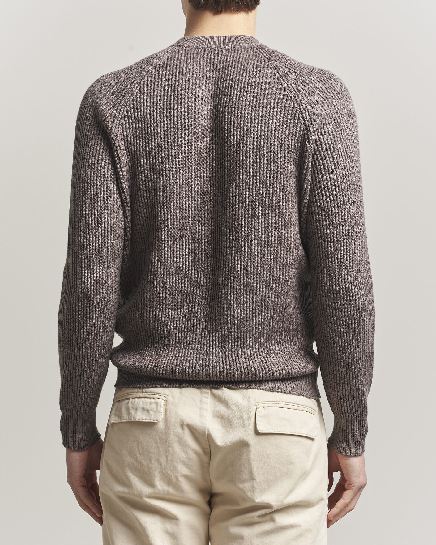 Herre | Trøjer | Brunello Cucinelli | Heavy Cotton Rib Sweater Light Brown