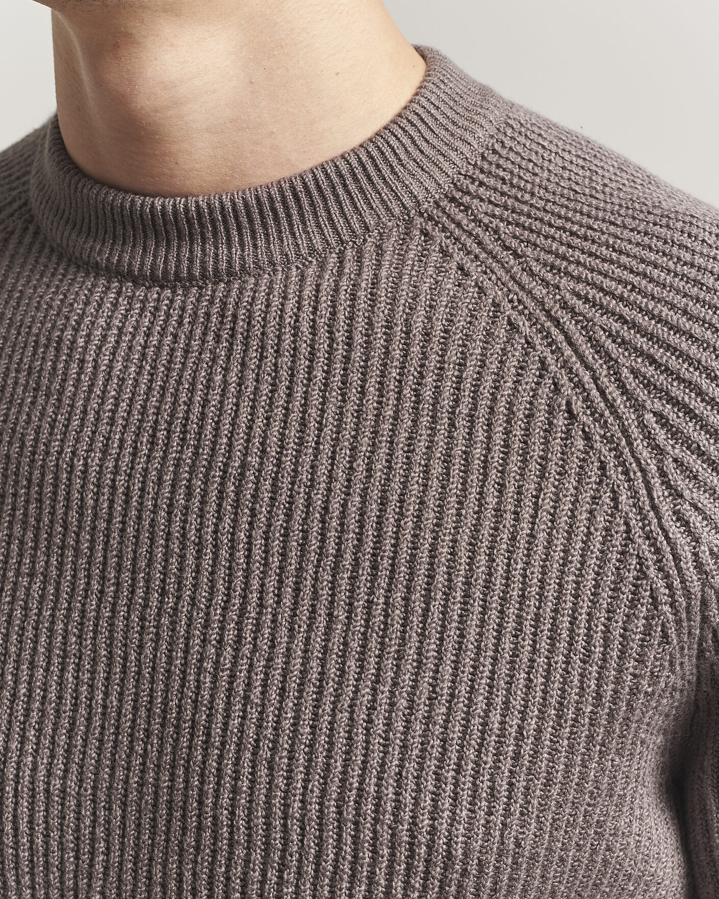 Herre | Trøjer | Brunello Cucinelli | Heavy Cotton Rib Sweater Light Brown