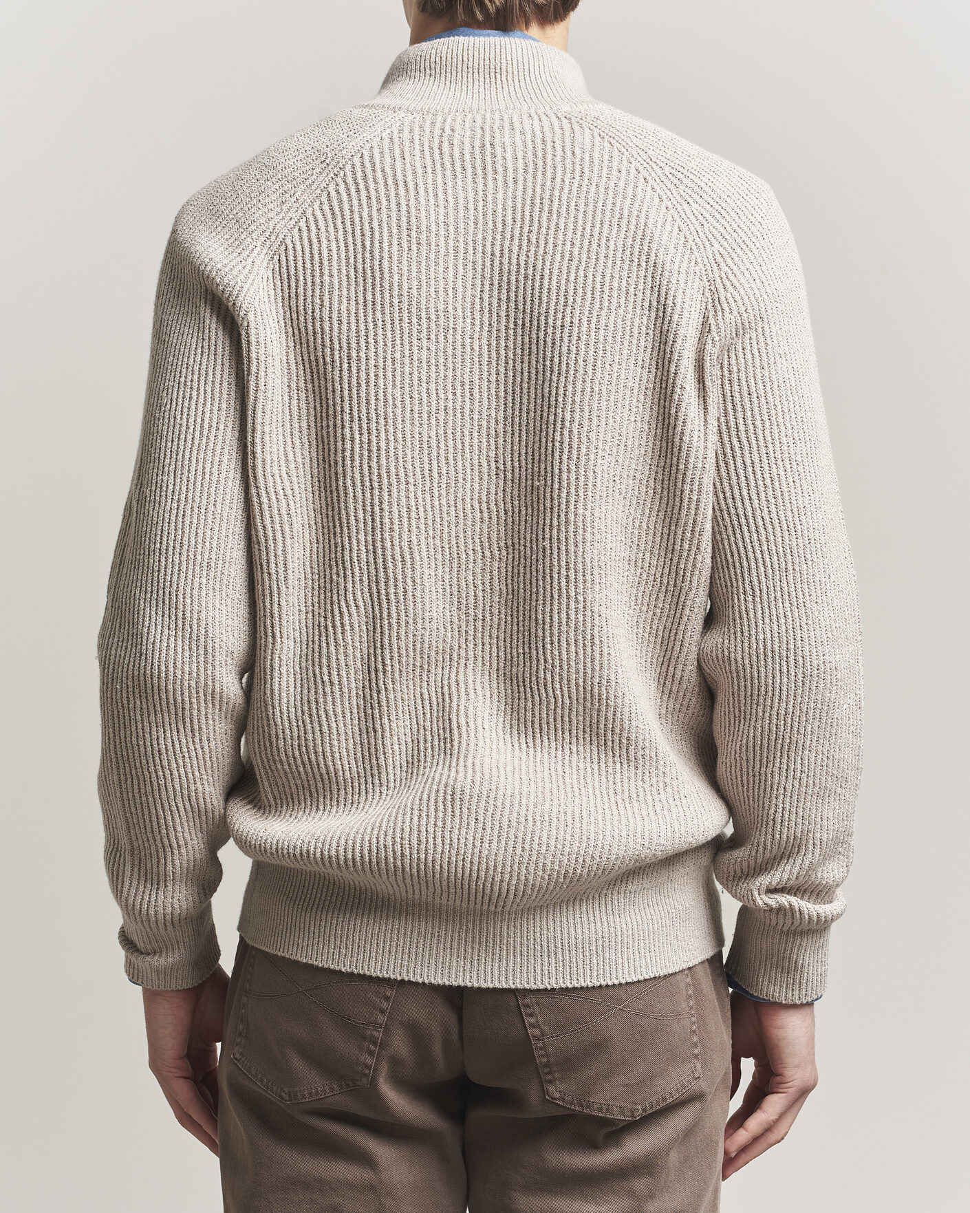 Herre | Trøjer | Brunello Cucinelli | Heavy Cotton Rib Zip Cardigan Beige