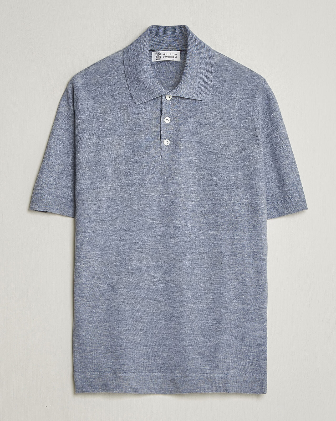 Herre | Polotrøjer | Brunello Cucinelli | Linen Knitted Polo Light Blue