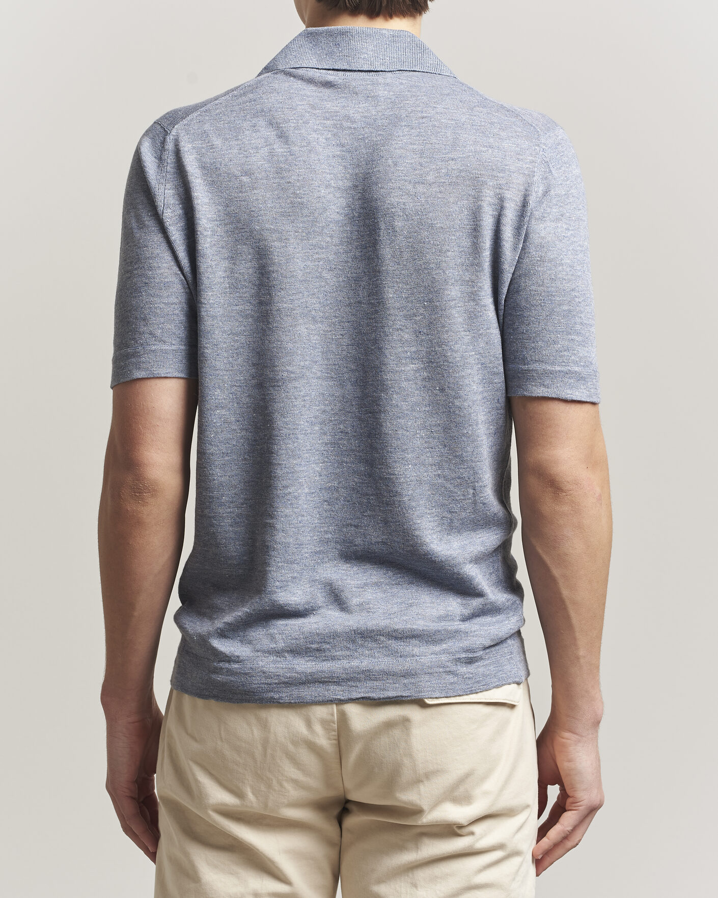 Herre | Polotrøjer | Brunello Cucinelli | Linen Knitted Polo Light Blue