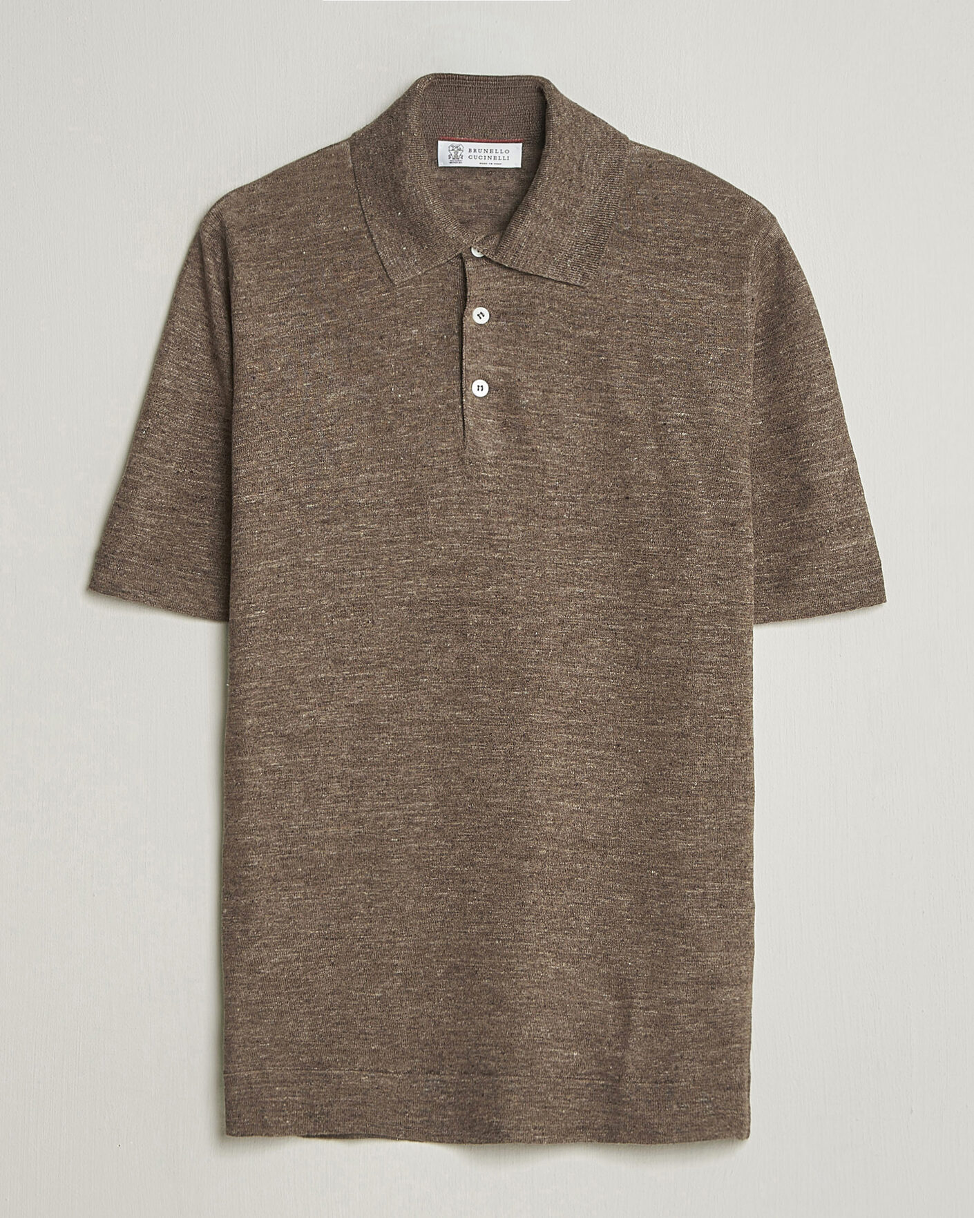 Herre | Polotrøjer | Brunello Cucinelli | Linen Knitted Polo Brown
