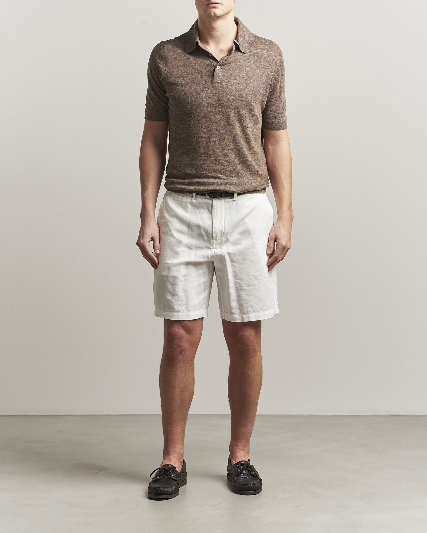 Herre | Polotrøjer | Brunello Cucinelli | Linen Knitted Polo Brown