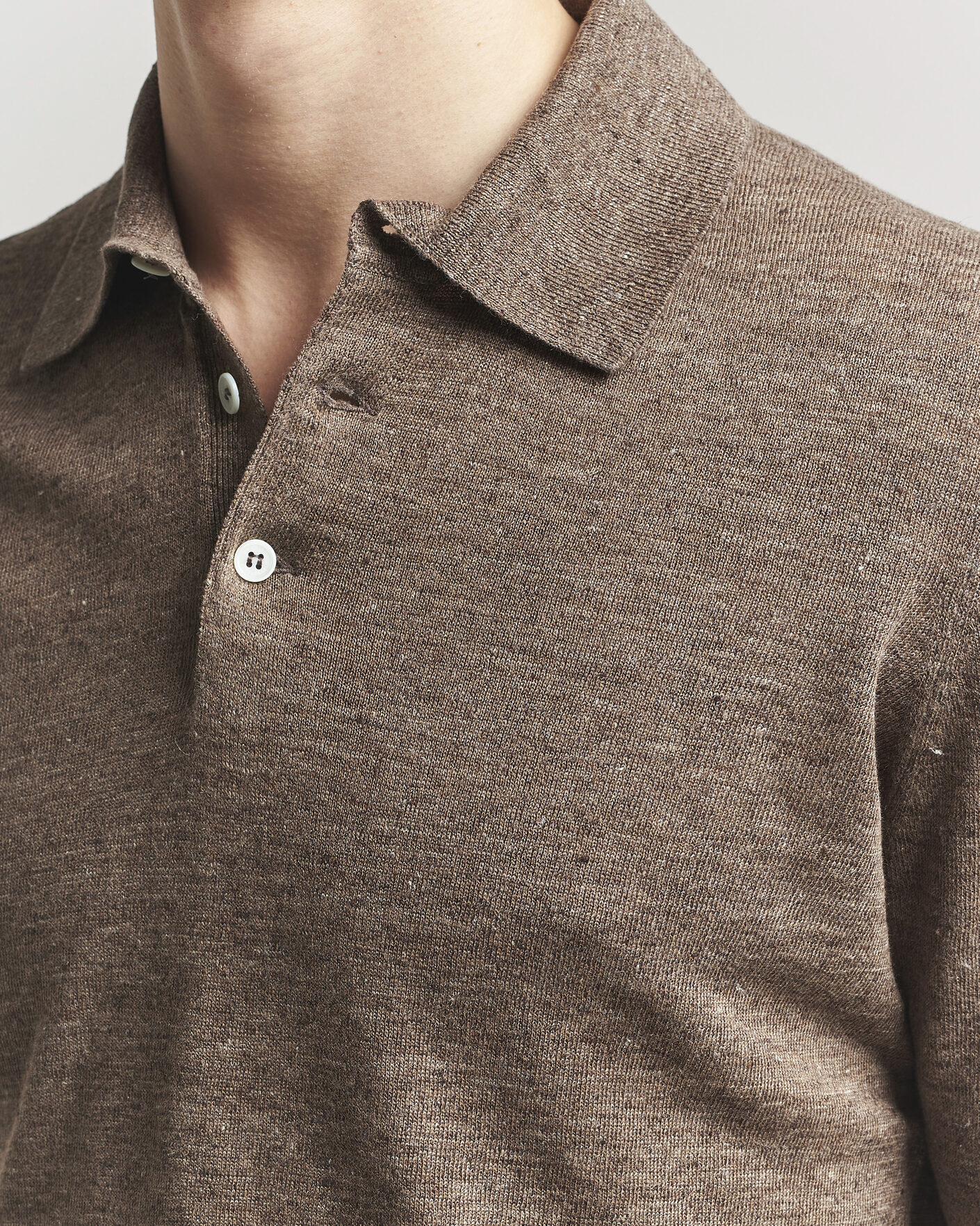 Herre | Polotrøjer | Brunello Cucinelli | Linen Knitted Polo Brown