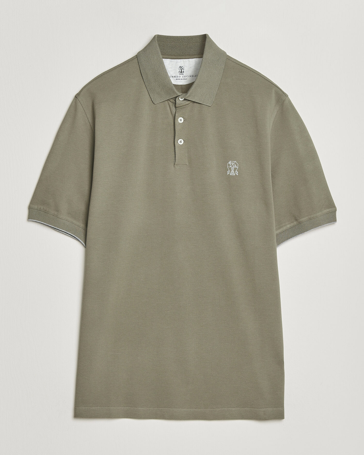 Herre | Polotrøjer | Brunello Cucinelli | Short Sleeve Logo Polo Olive