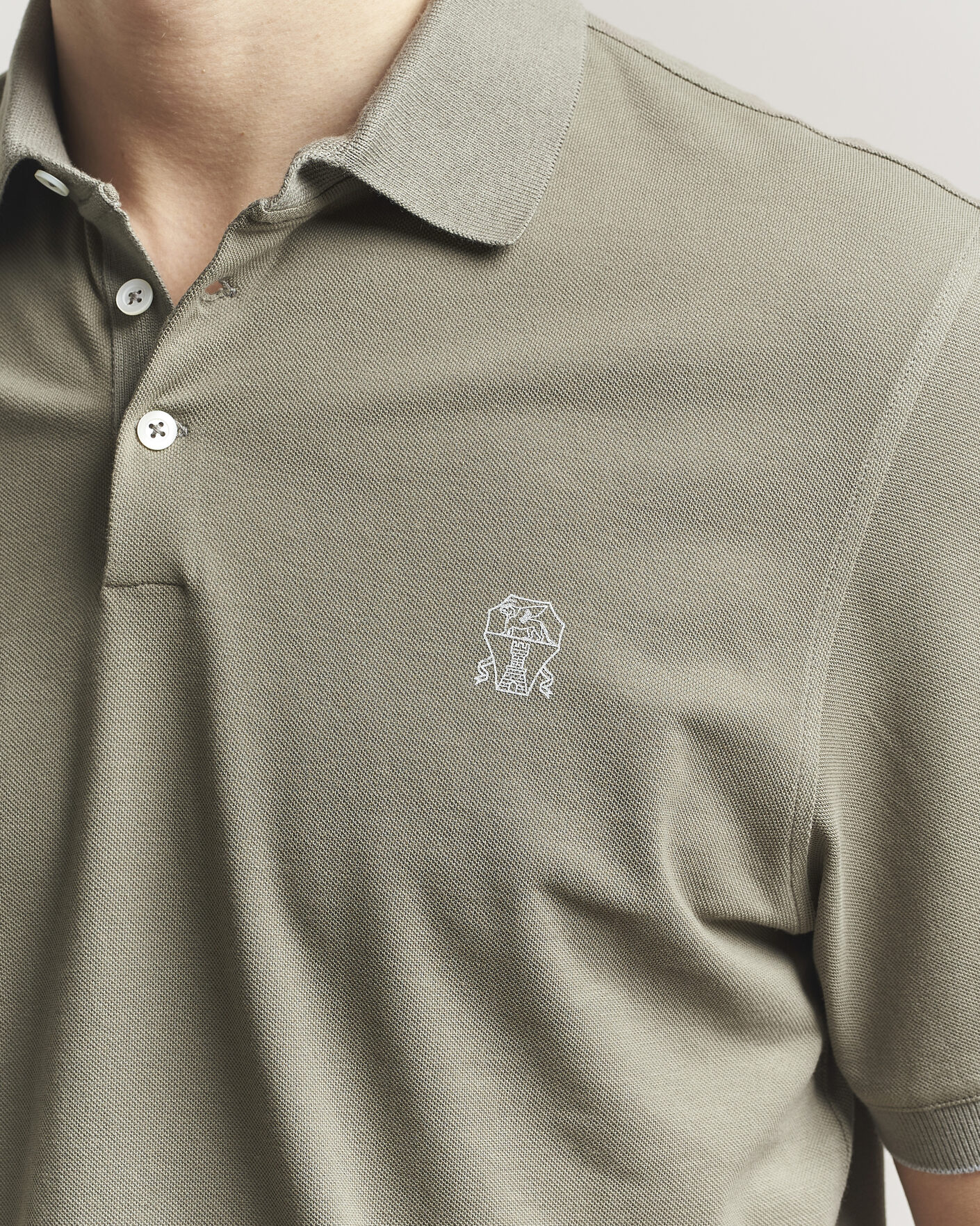 Herre | Polotrøjer | Brunello Cucinelli | Short Sleeve Logo Polo Olive