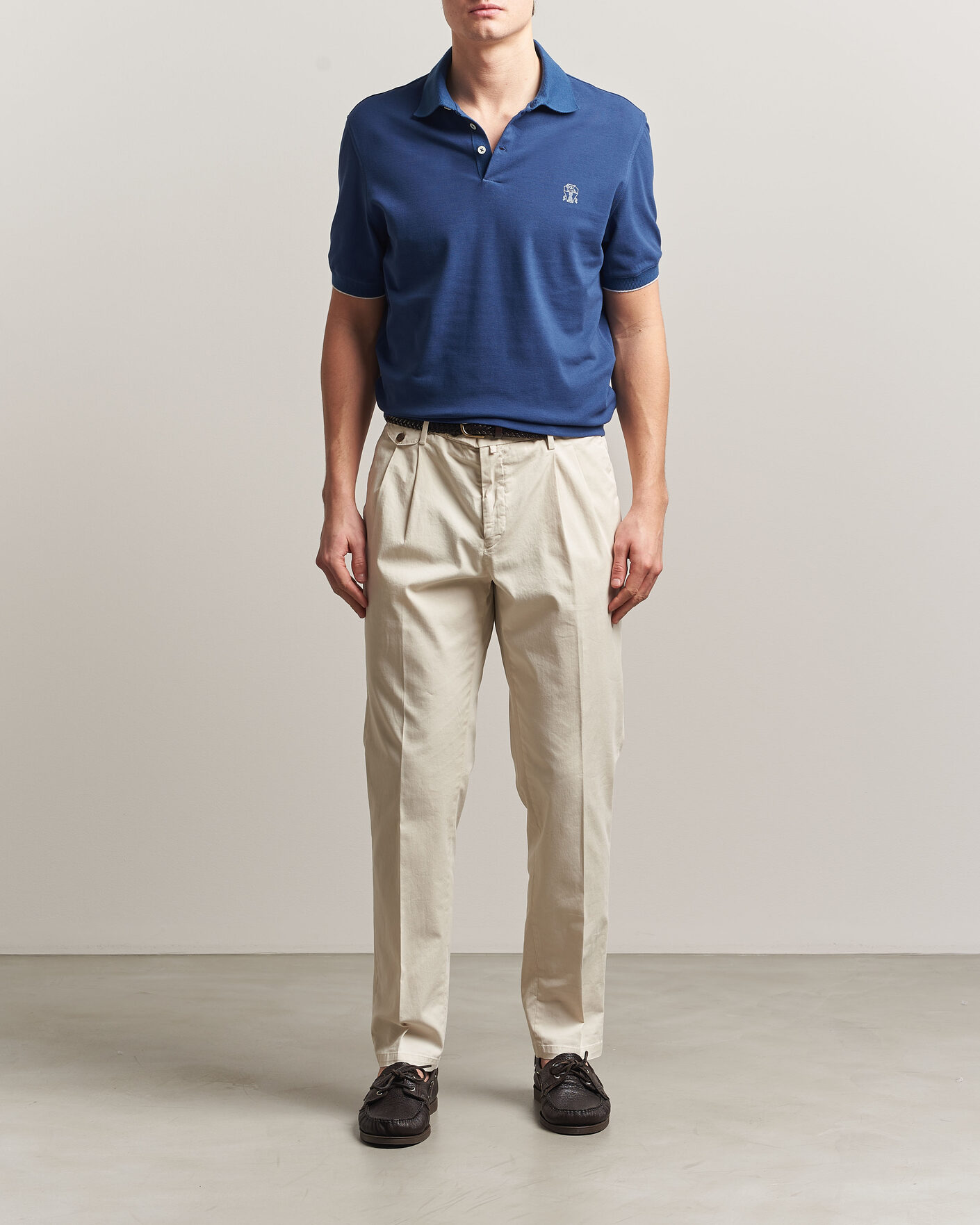 Herre | Polotrøjer | Brunello Cucinelli | Short Sleeve Logo Polo Blue