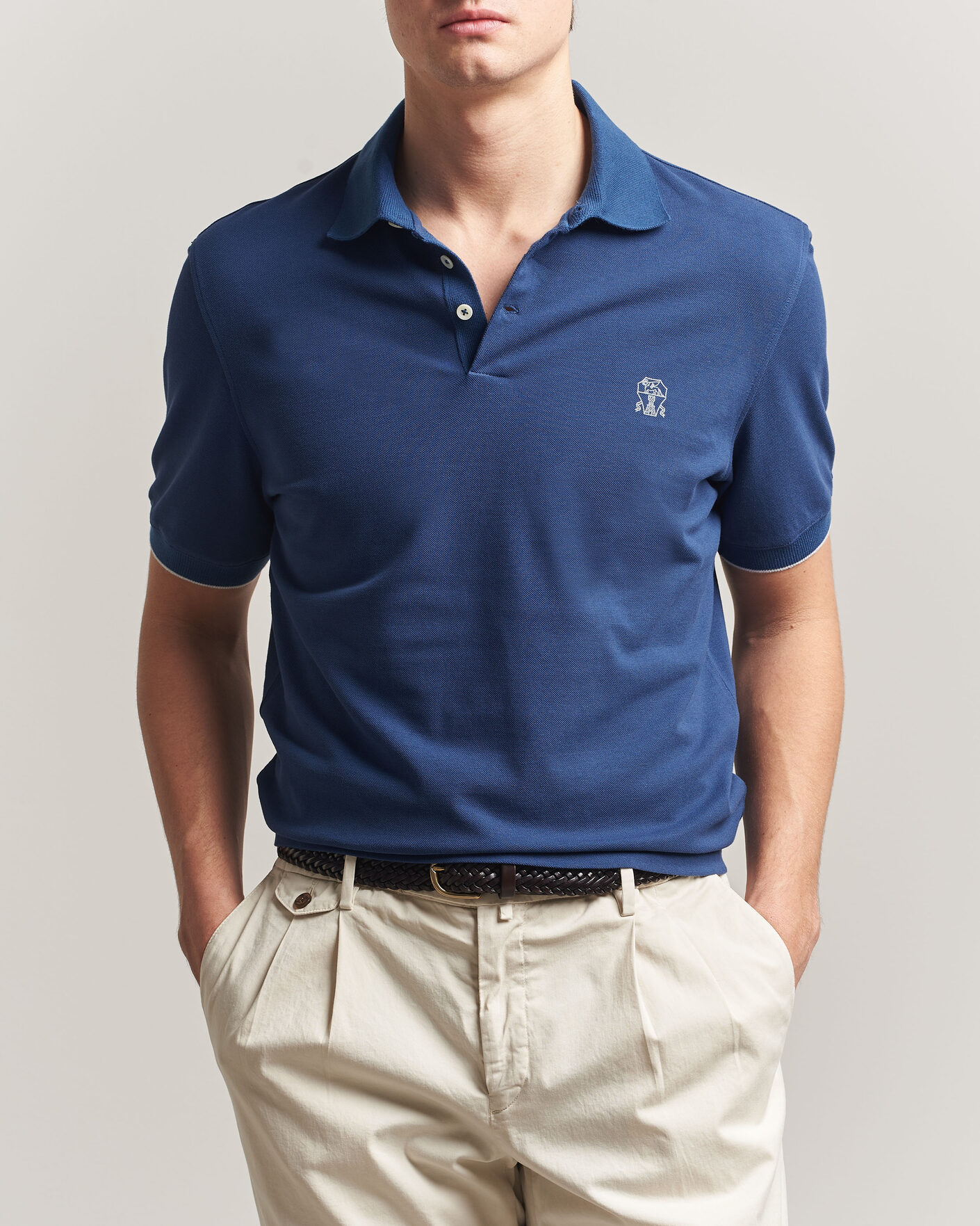 Herre | Polotrøjer | Brunello Cucinelli | Short Sleeve Logo Polo Blue