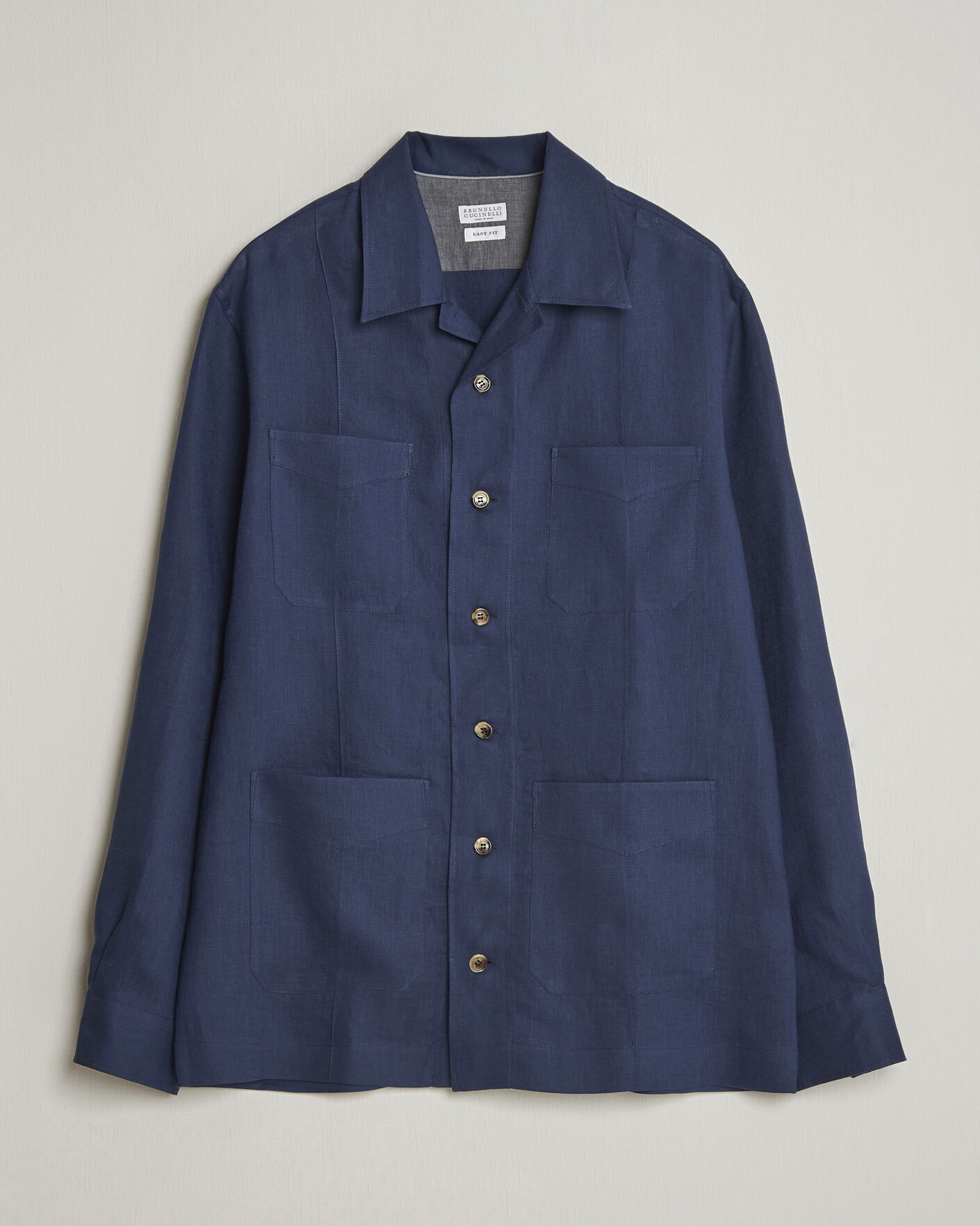 Herre | Skjorter | Brunello Cucinelli | Linen Shirt Jacket Navy