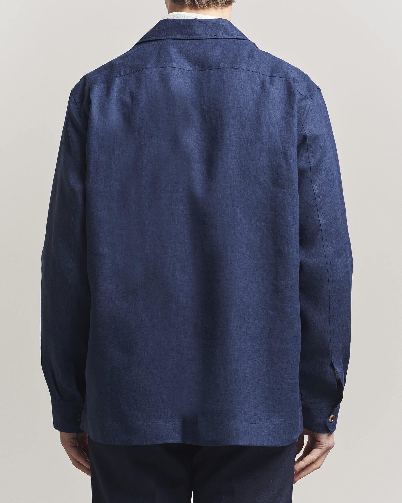 Herre | Skjorter | Brunello Cucinelli | Linen Shirt Jacket Navy