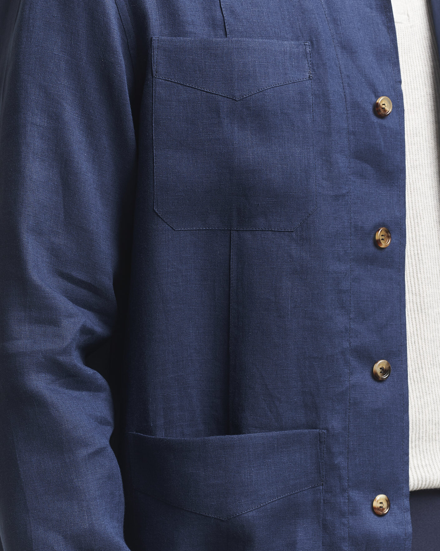 Herre | Skjorter | Brunello Cucinelli | Linen Shirt Jacket Navy
