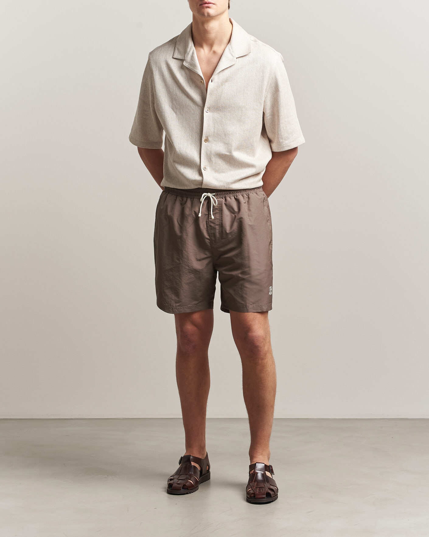 Herre | Badebukser | Brunello Cucinelli | Nylon Swim Trunks Brown