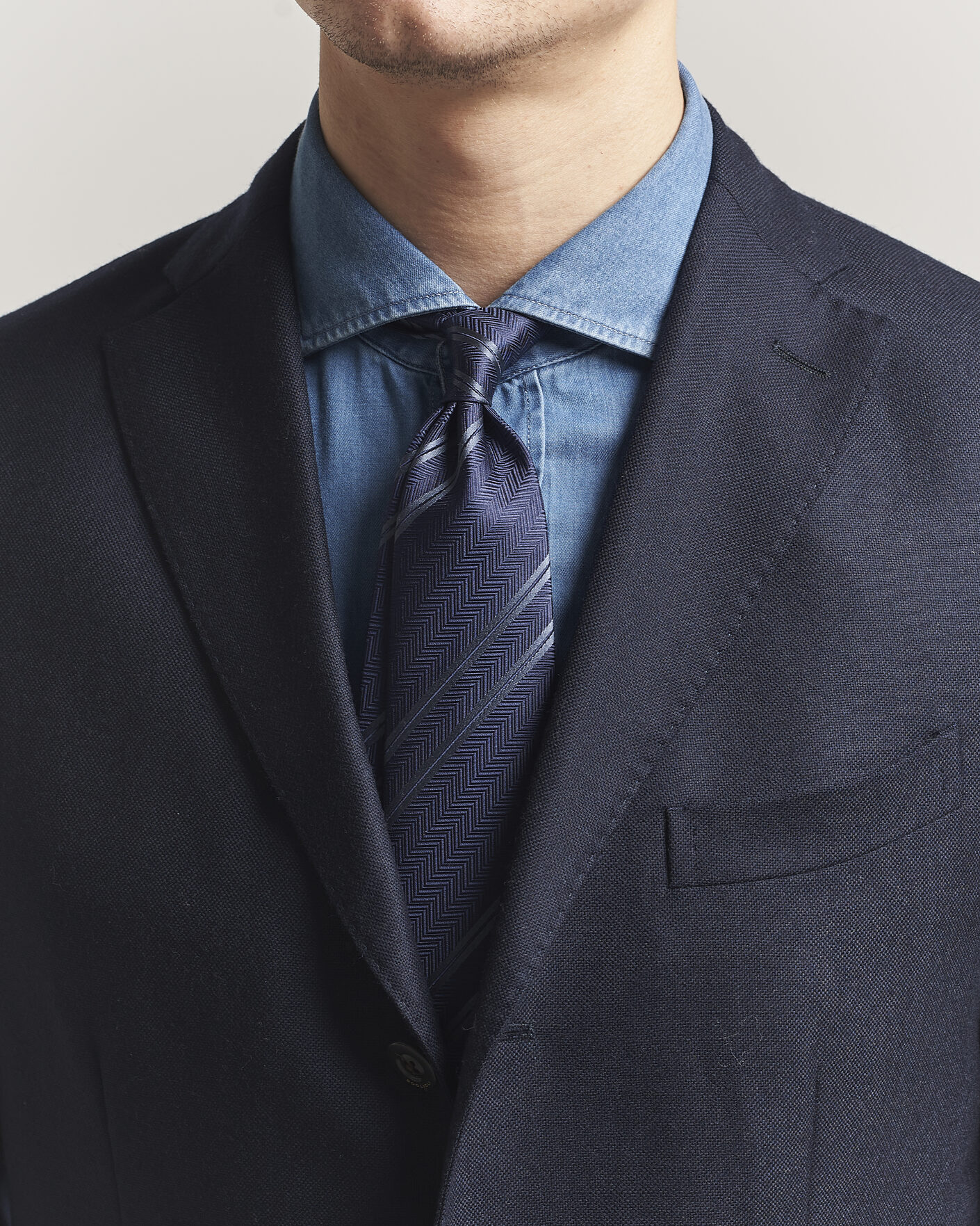Herre | Slips | Brunello Cucinelli | Regimental Stripe Silk Tie Navy