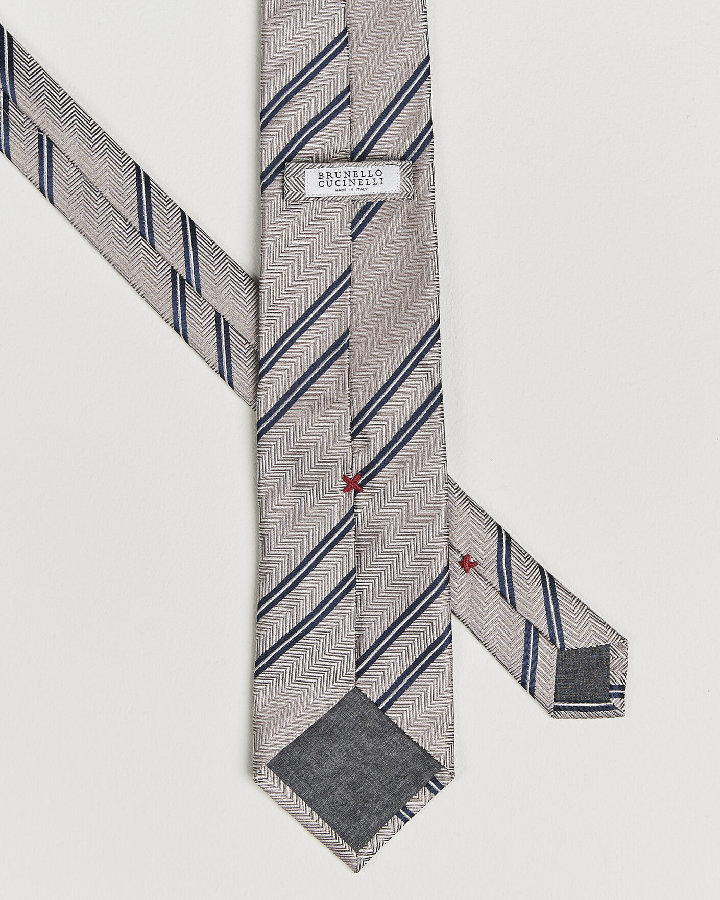 Herre | Slips | Brunello Cucinelli | Regimental Stripe Silk Tie Brown