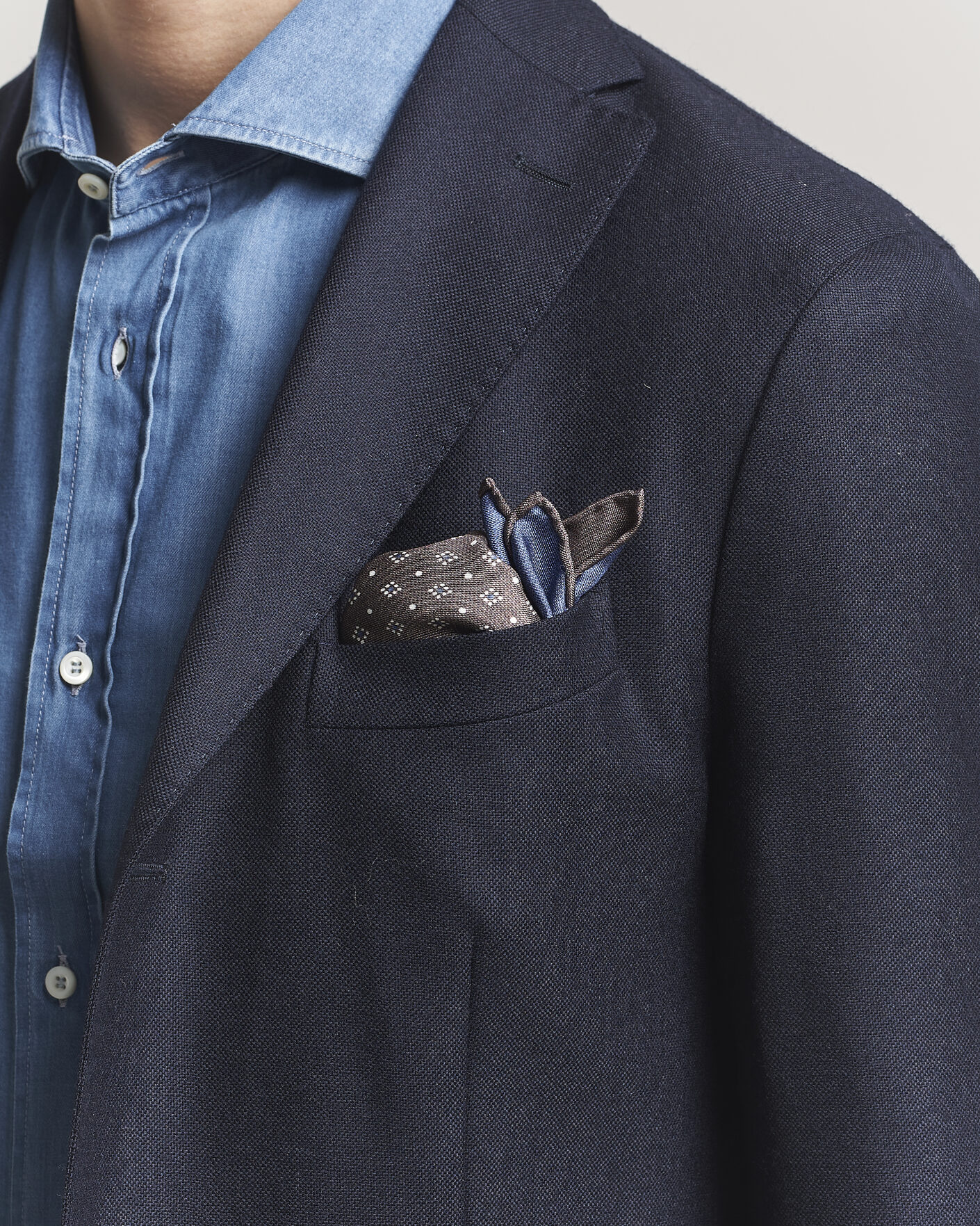 Herre | Lommeklude | Brunello Cucinelli | Printed Silk Pocket Square Brown
