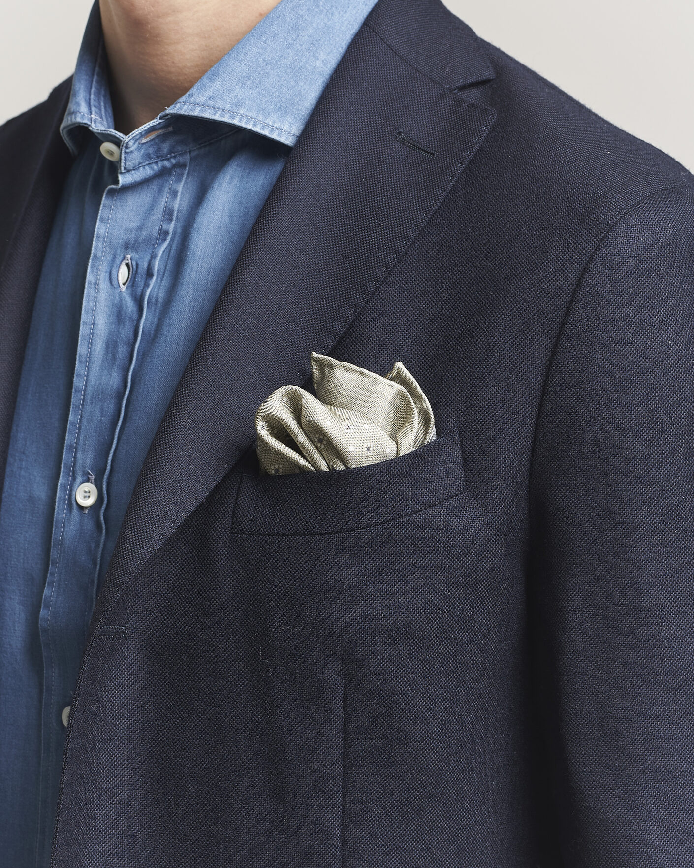 Herre | Lommeklude | Brunello Cucinelli | Printed Silk Pocket Square Olive