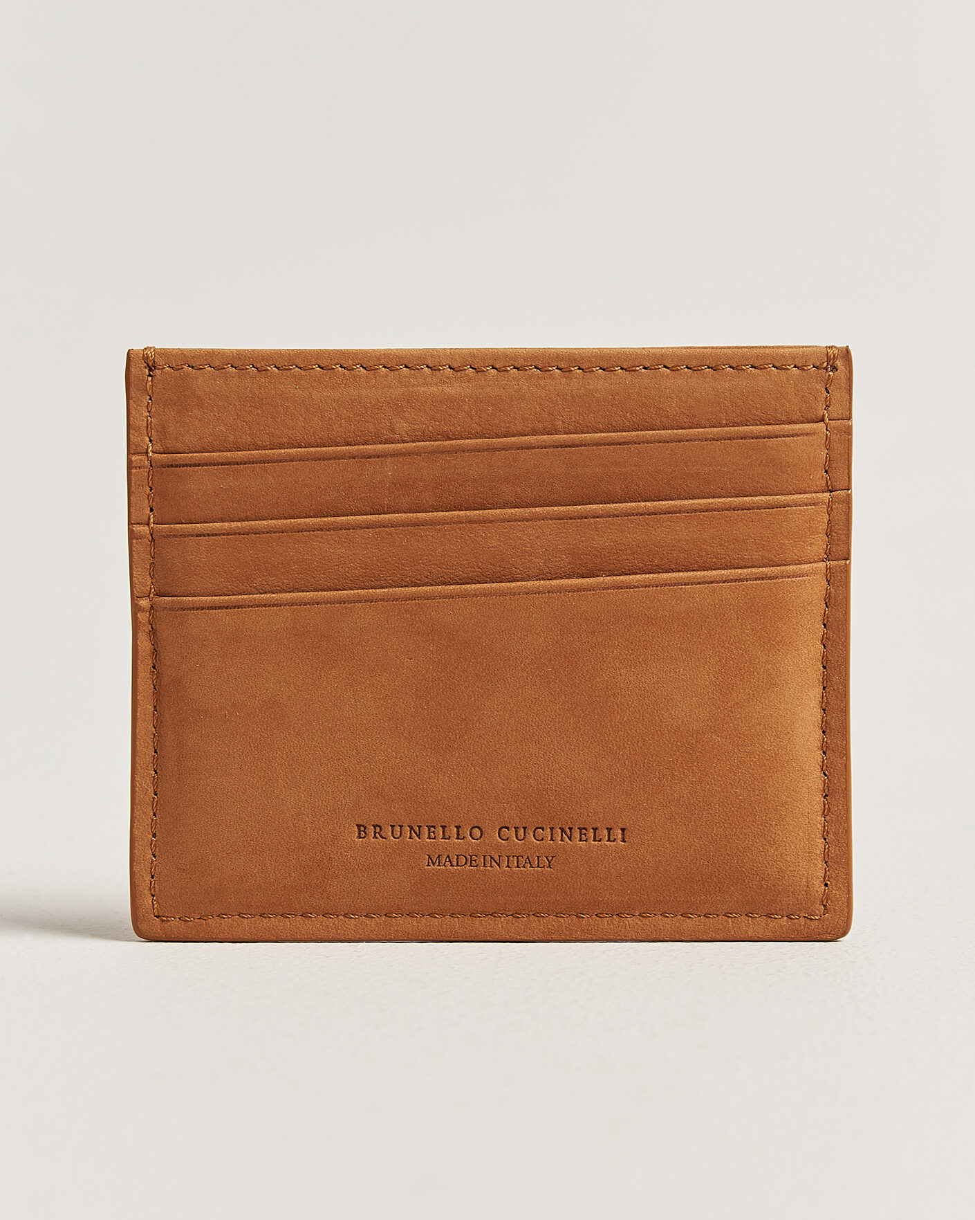 Herre | Punge | Brunello Cucinelli | Nubuck Wallet Card Holder Cognac