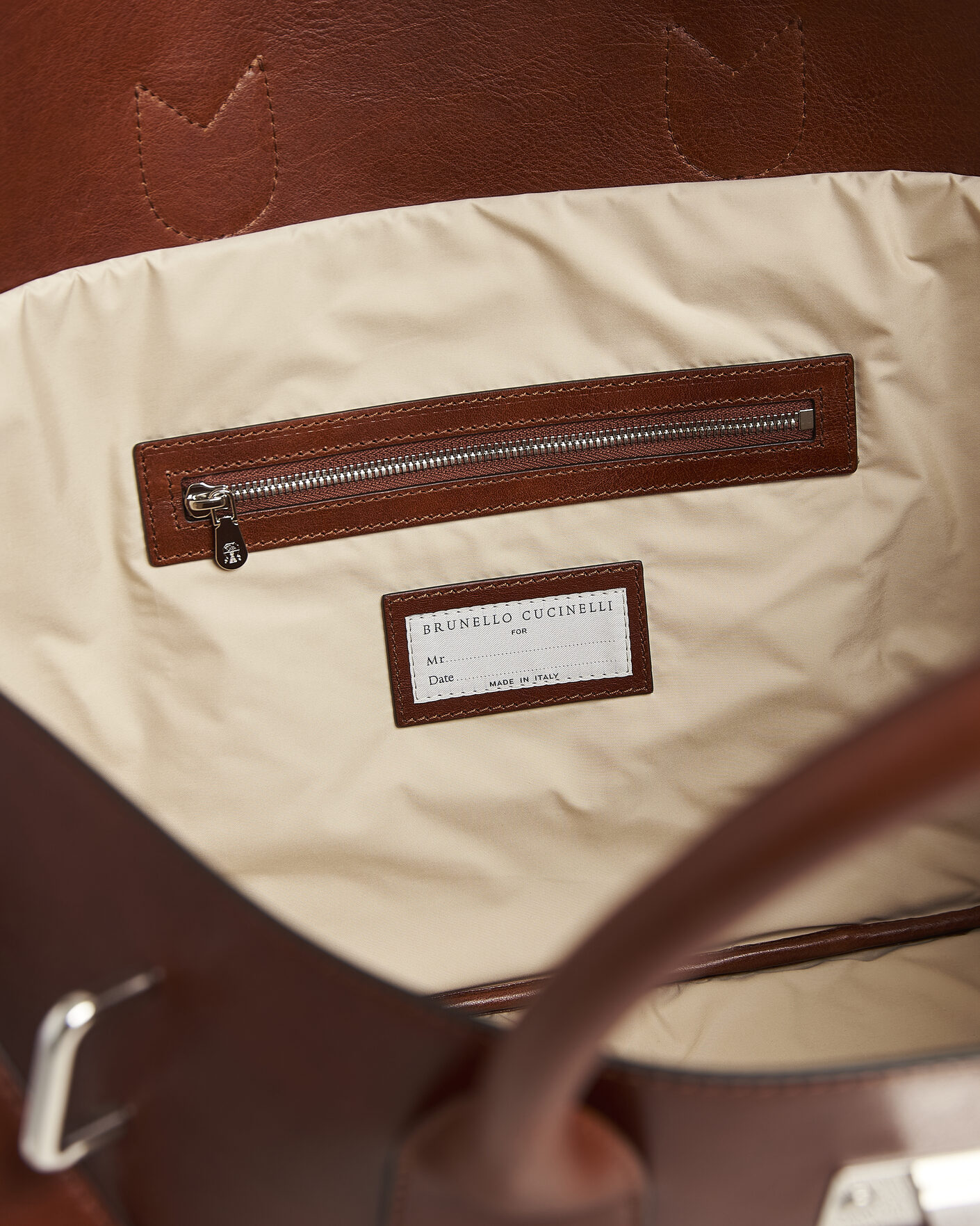 Herre | Tasker | Brunello Cucinelli | Woven Leather Duffle Bag Burnished Calf