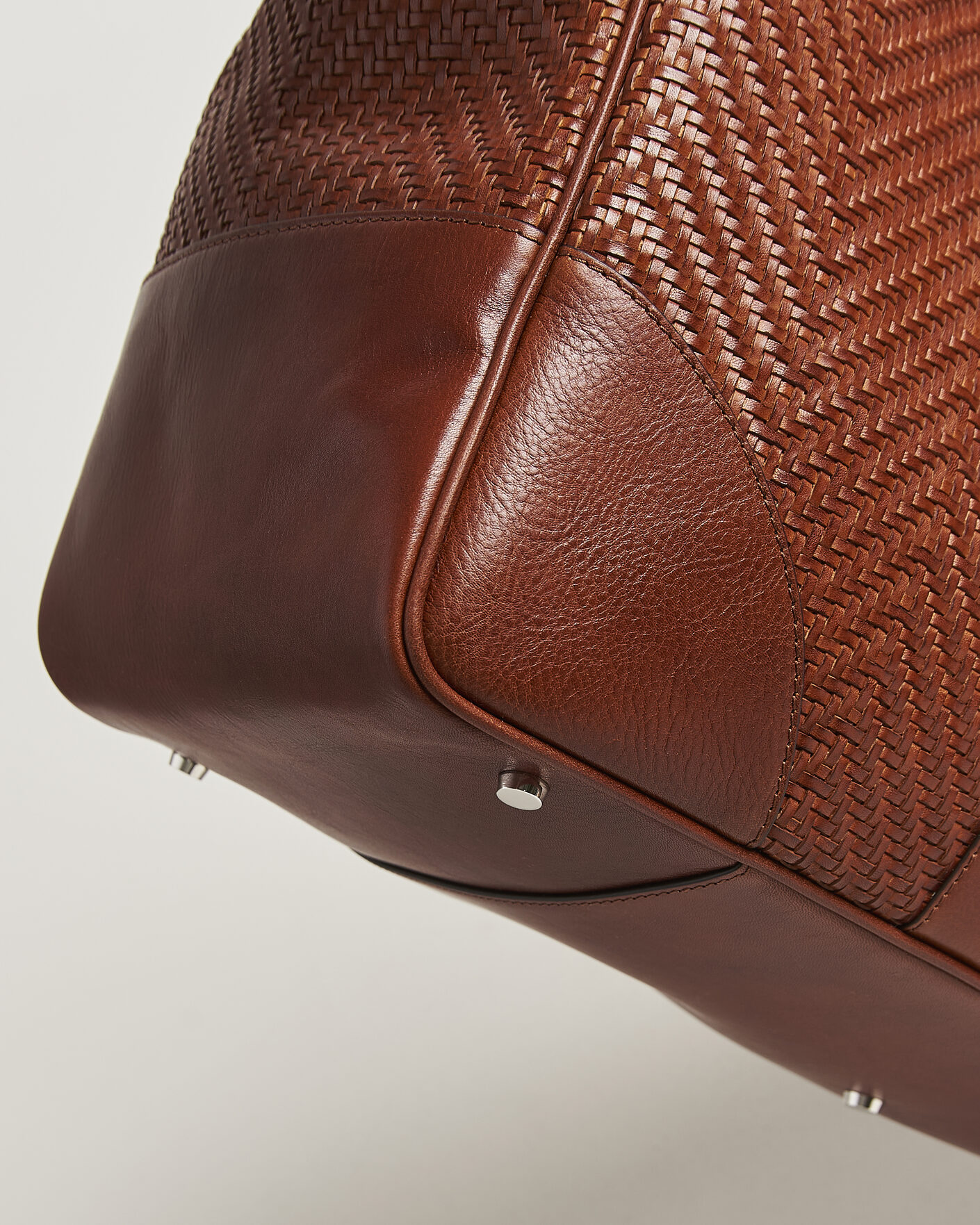 Herre | Tasker | Brunello Cucinelli | Woven Leather Duffle Bag Burnished Calf