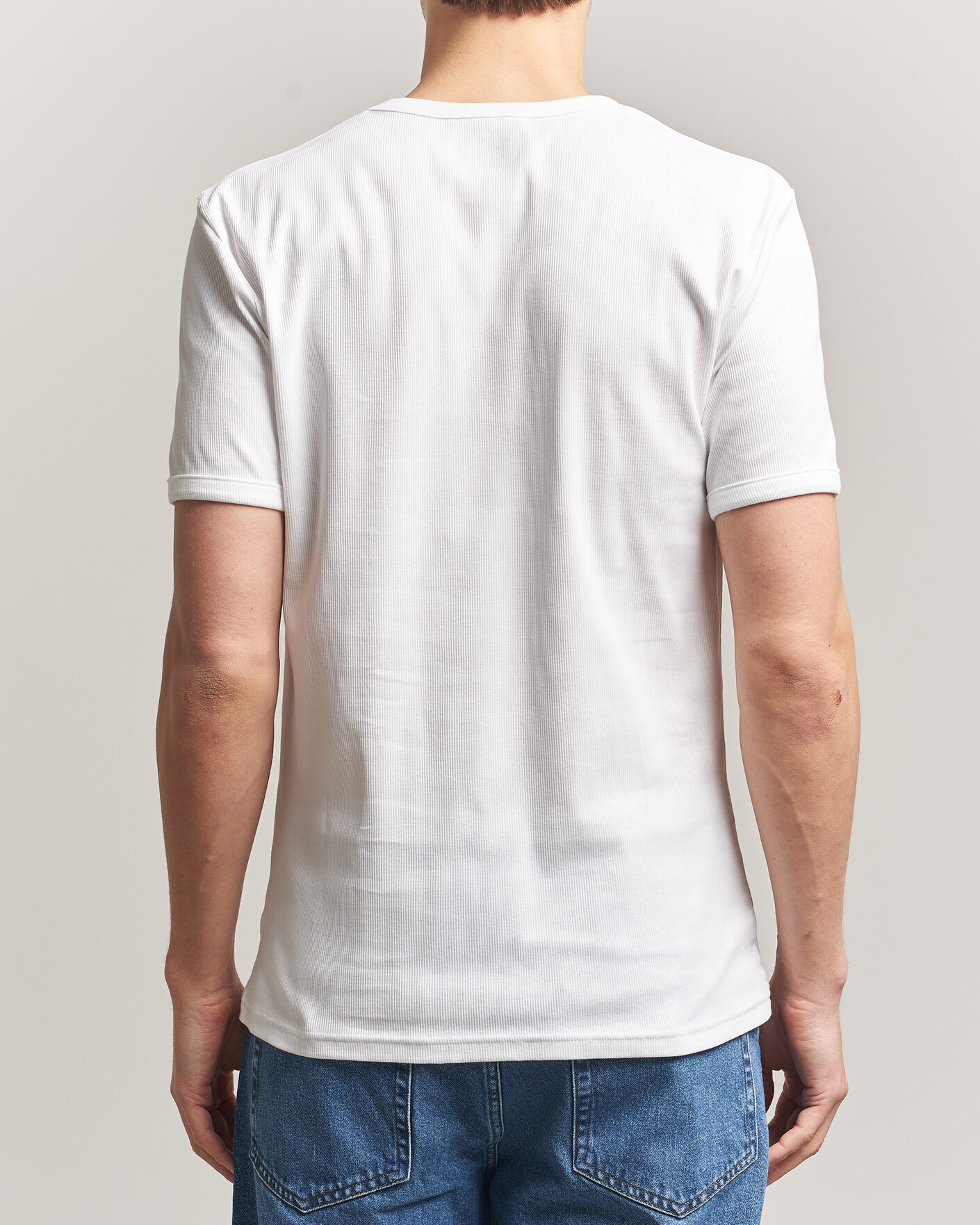 Herre | T-Shirts | Bread & Boxers | Ribbed Crew Neck T-Shirt White