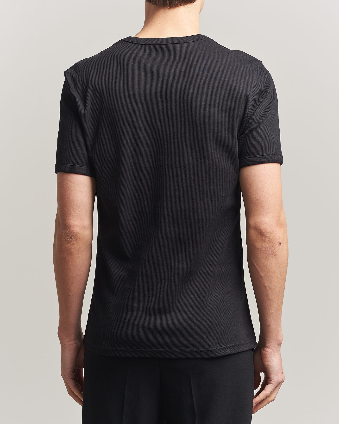 Herre | T-Shirts | Bread & Boxers | Ribbed Crew Neck T-Shirt Black