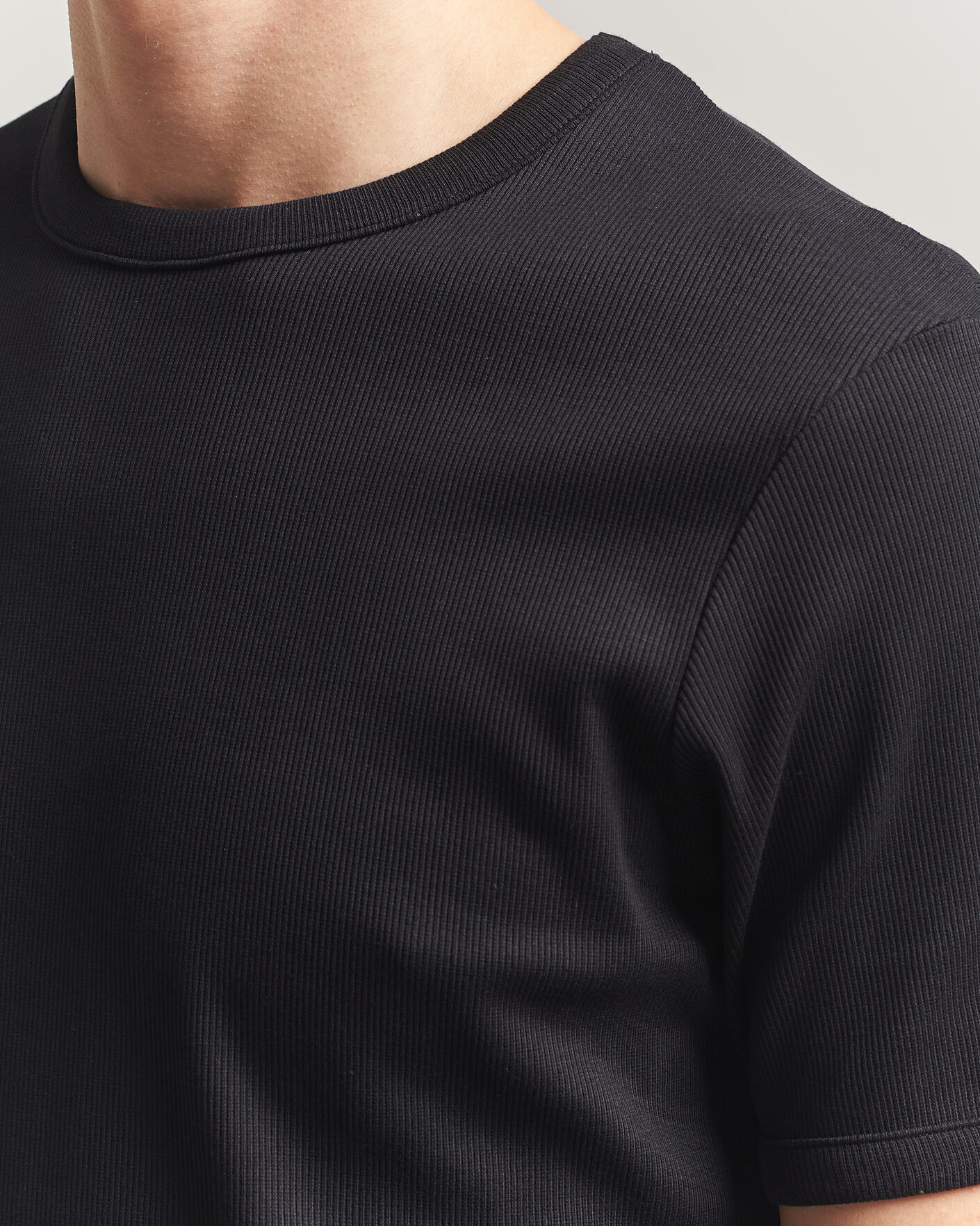 Herre | T-Shirts | Bread & Boxers | Ribbed Crew Neck T-Shirt Black