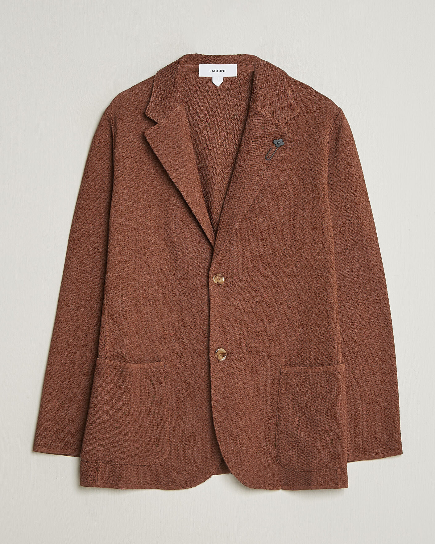 Herre | Blazere & jakker | Lardini | Structured Cotton/Viscose Knit Jacket Brown