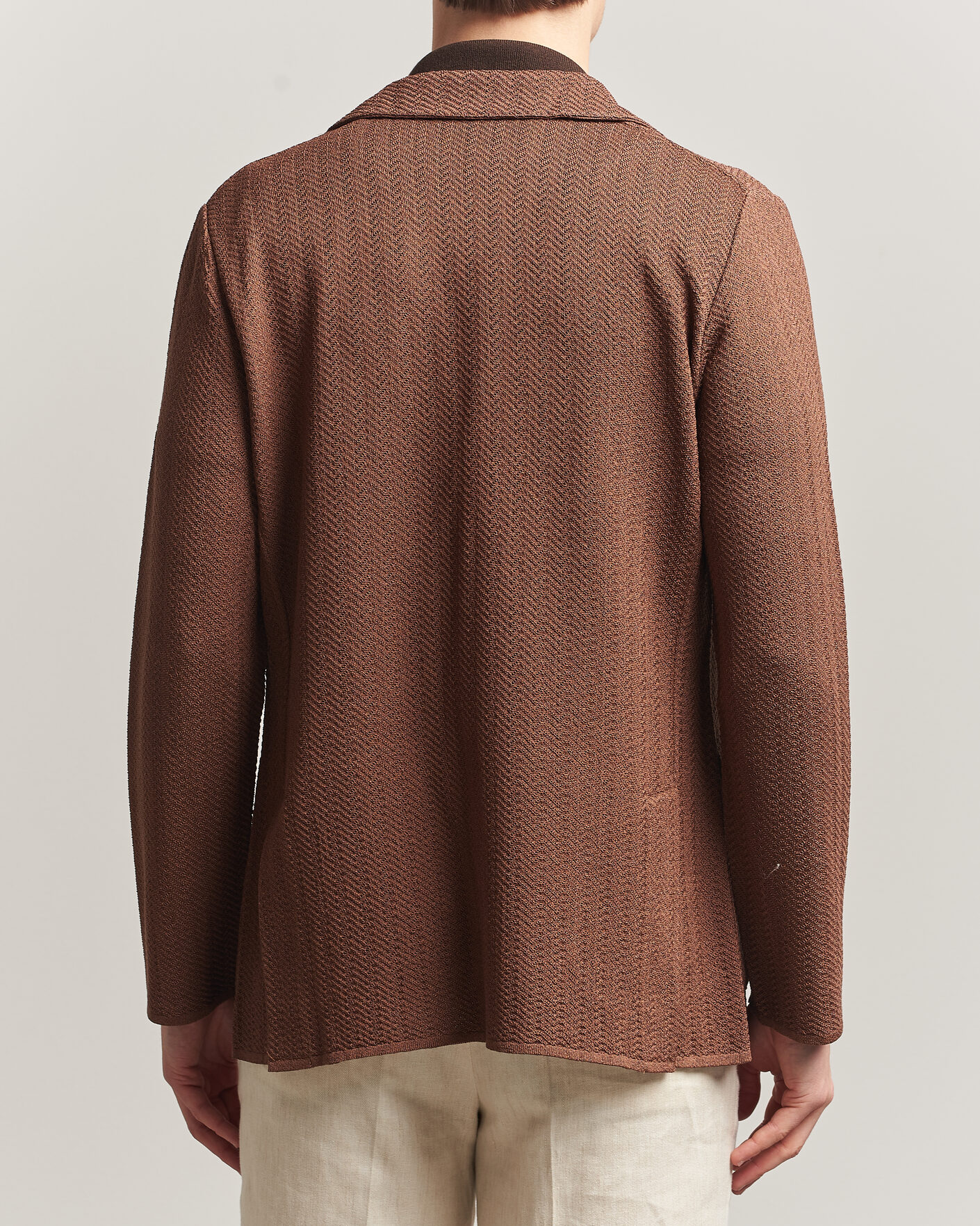 Herre | Blazere & jakker | Lardini | Structured Cotton/Viscose Knit Jacket Brown