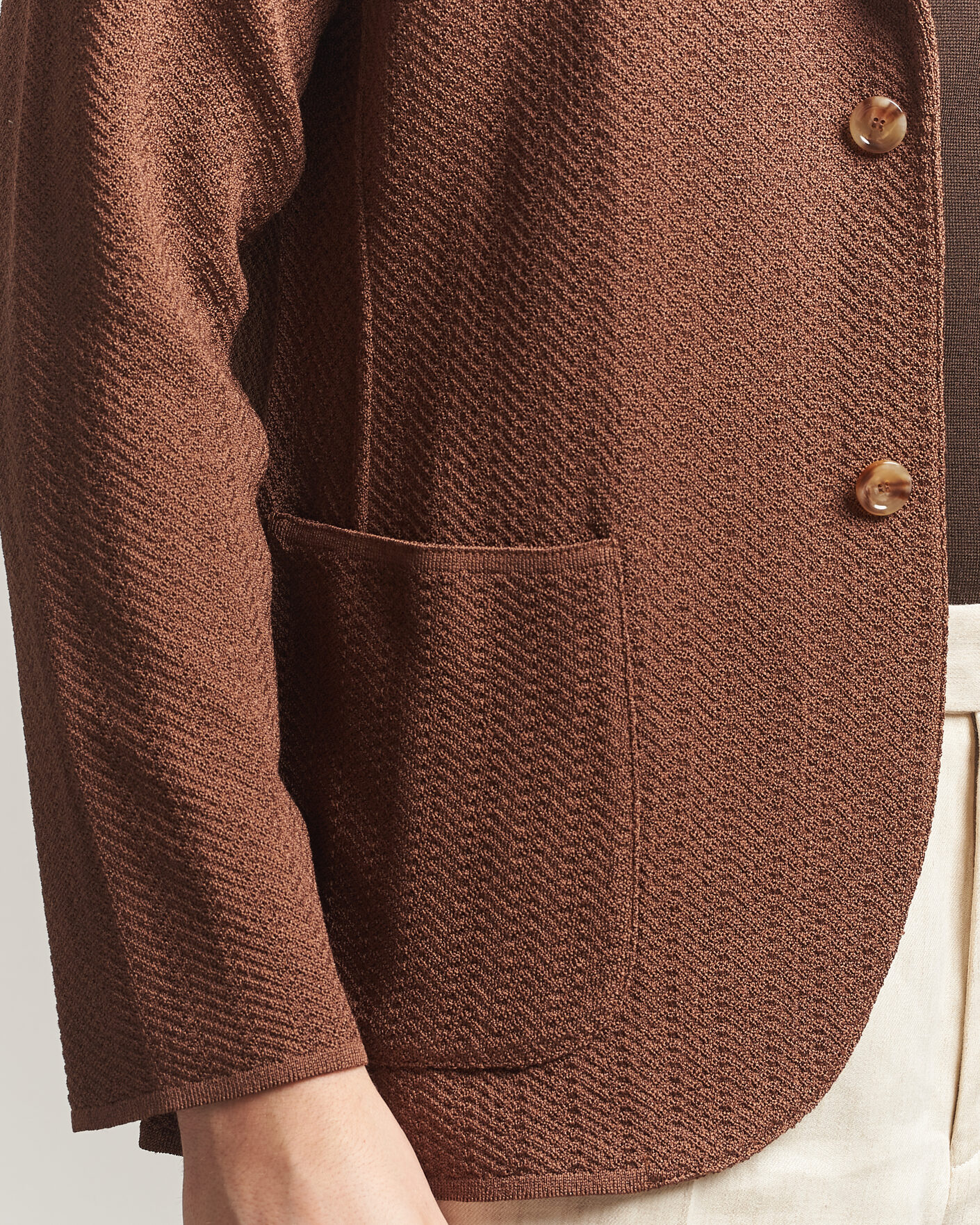 Herre | Blazere & jakker | Lardini | Structured Cotton/Viscose Knit Jacket Brown