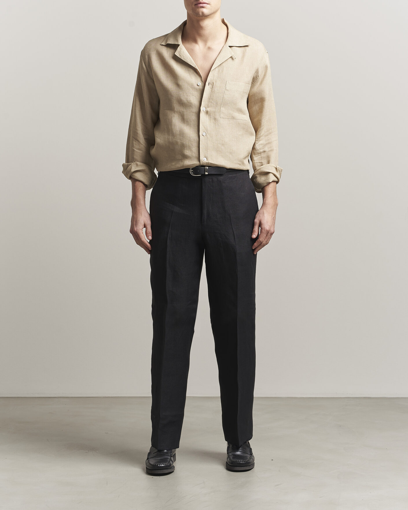 Herre | Skjorter | Lardini | Paul Linen Resort Shirt Beige