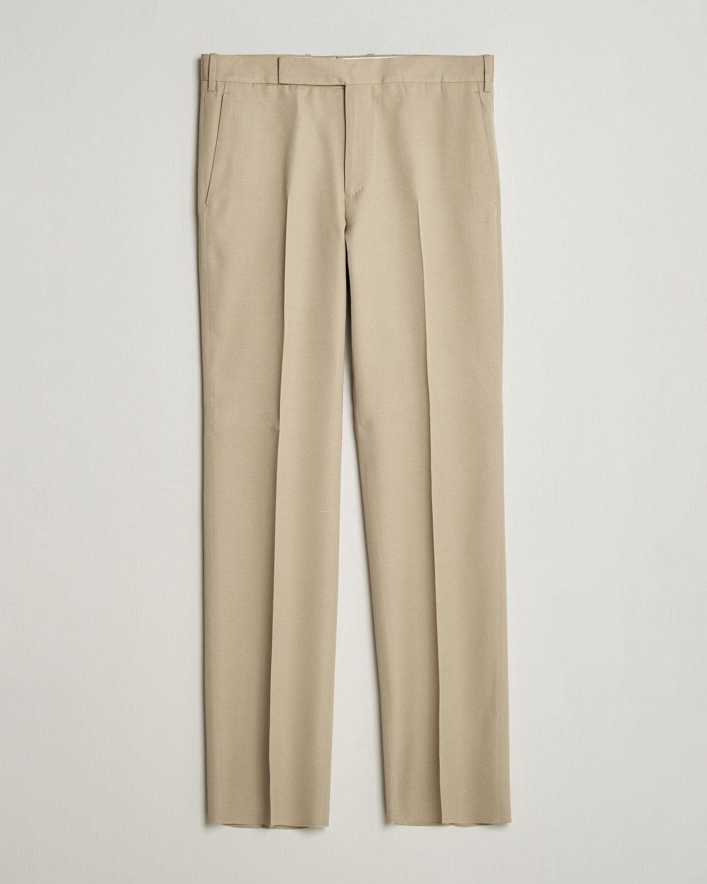 Herre | Bukser | Lardini | Palu Straight Fit Viscose/Silk Trousers Beige